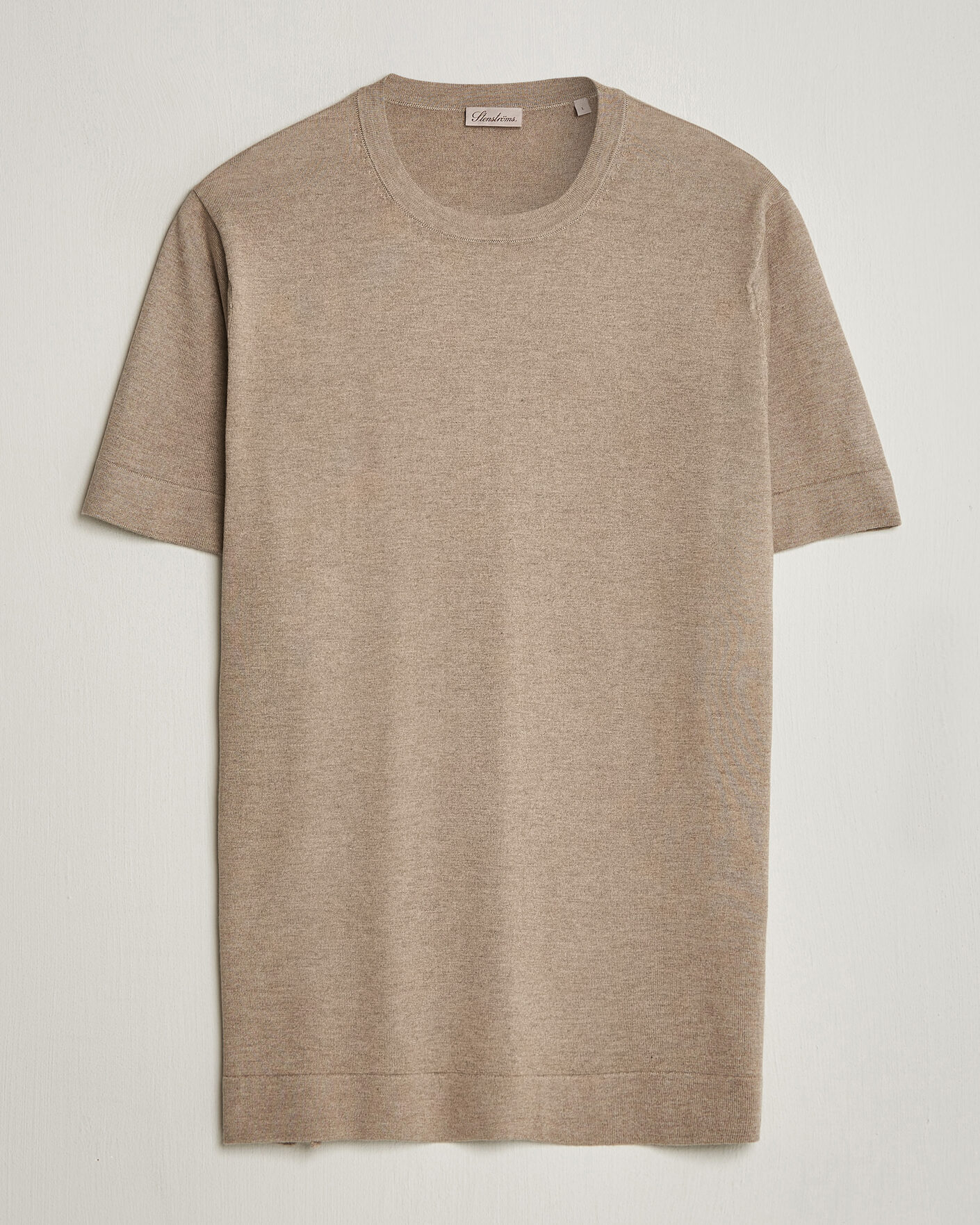 Herren | T-Shirts | Stenströms | Silk/Cashmere T-Shirt Taupe