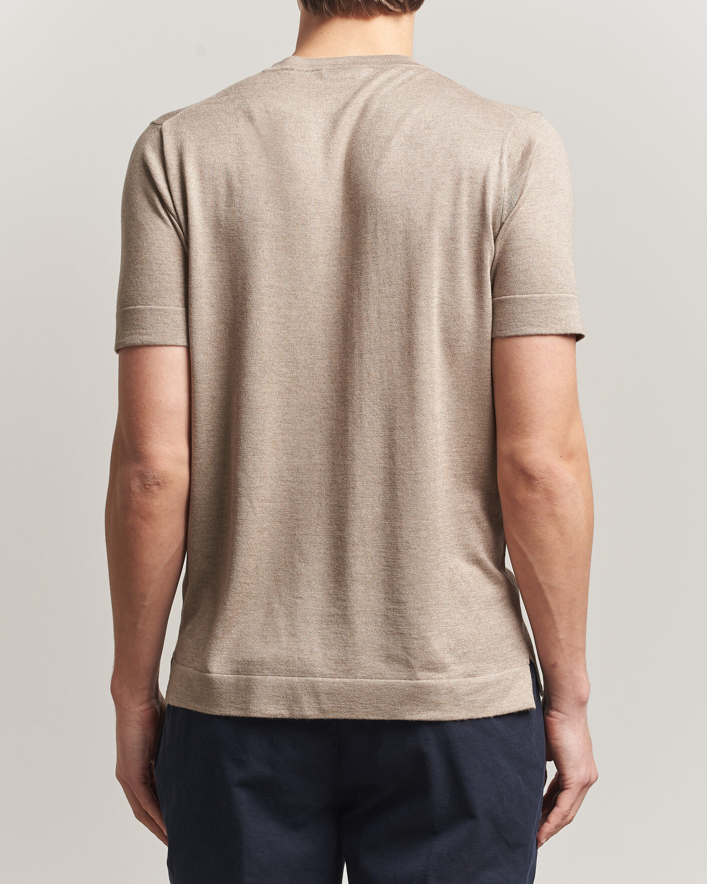 Herren | T-Shirts | Stenströms | Silk/Cashmere T-Shirt Taupe