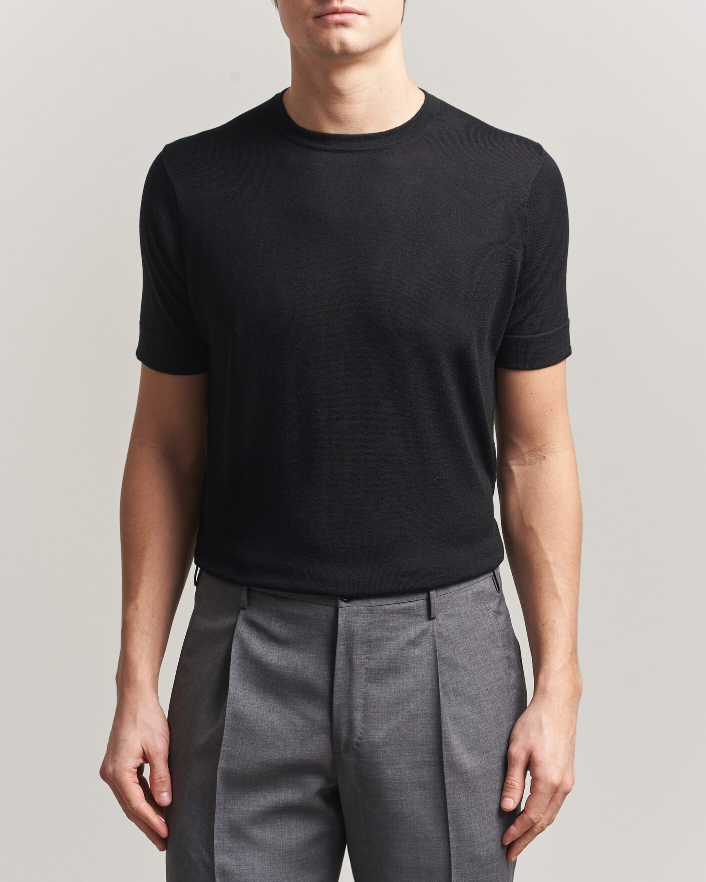 Herren | T-Shirts | Stenströms | Silk/Cashmere T-Shirt Black