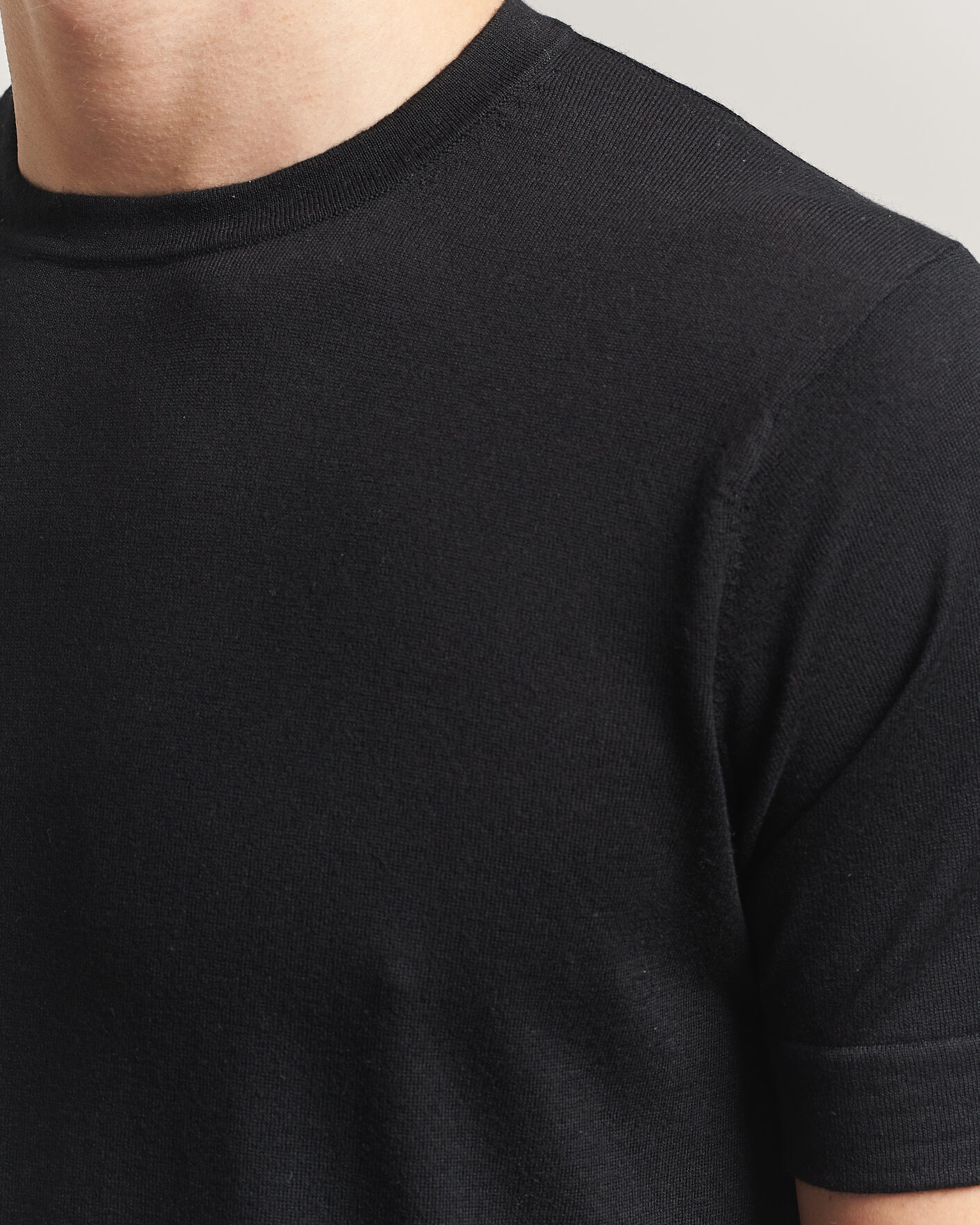 Herren | T-Shirts | Stenströms | Silk/Cashmere T-Shirt Black