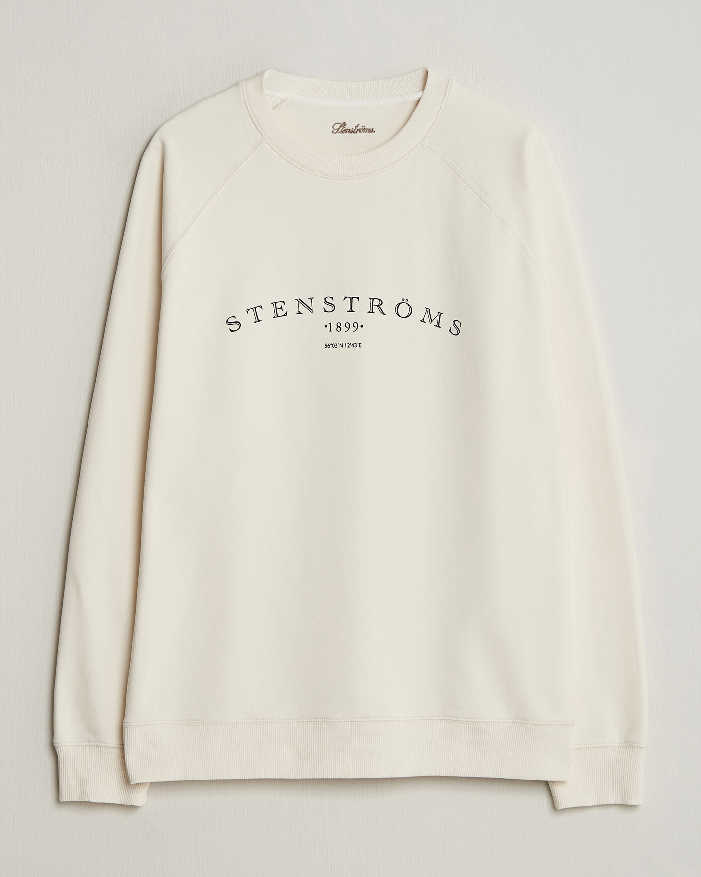 Herren | Pullover | Stenströms | Raglan Crew Logo Sweater White