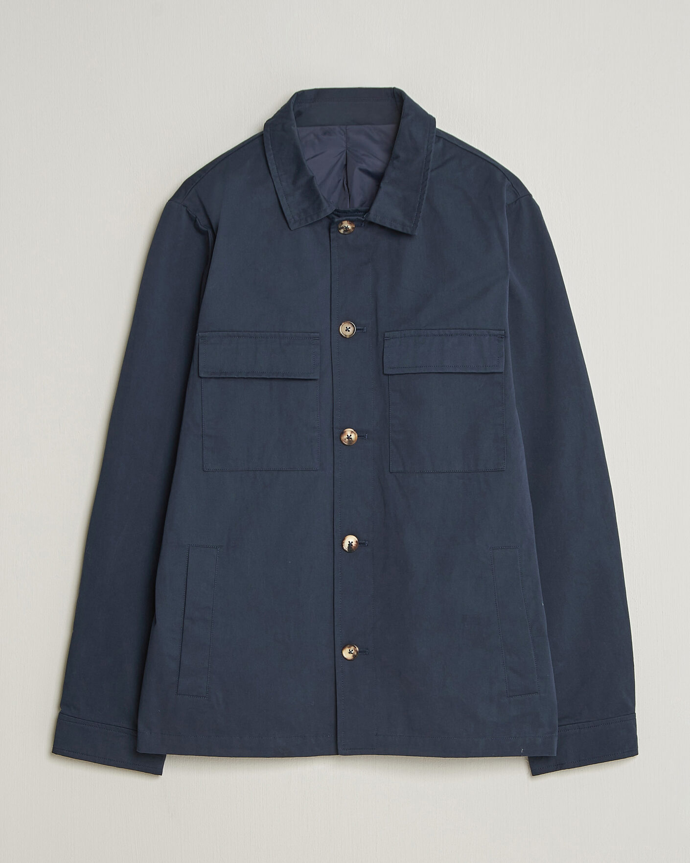 Herren | Jacken | Stenströms | Cotton Twill Overshirt Navy