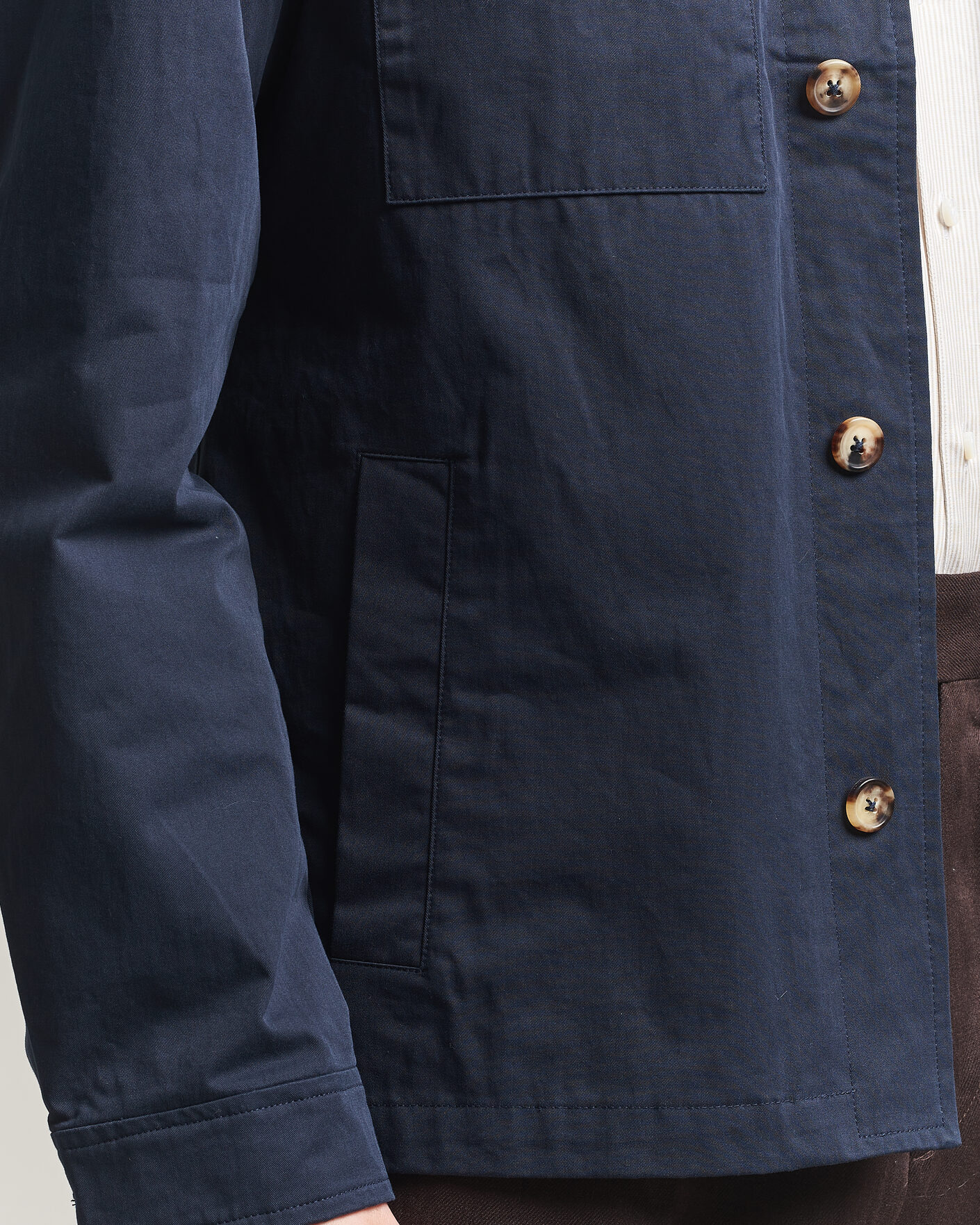 Herren | Jacken | Stenströms | Cotton Twill Overshirt Navy