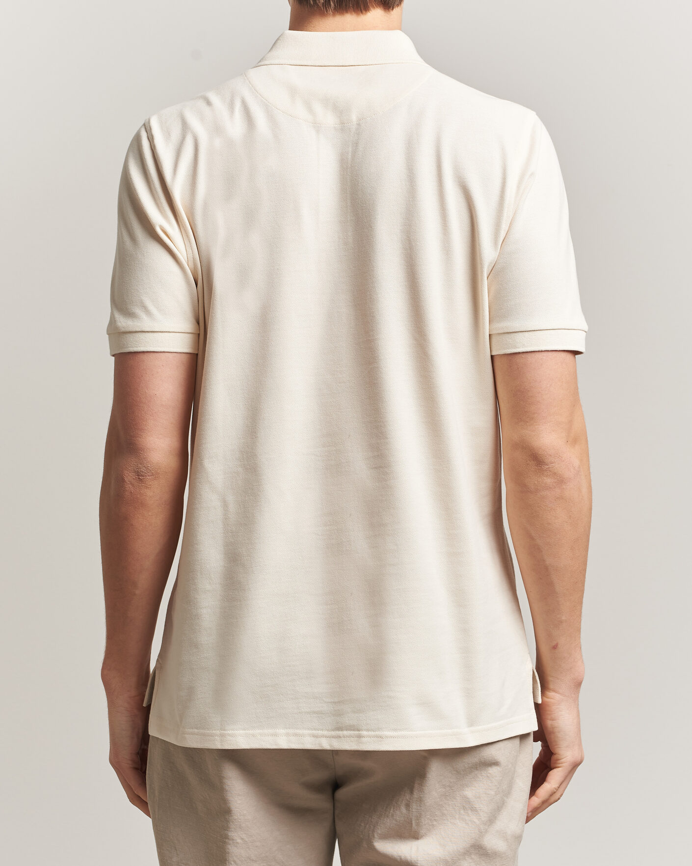 Herren | Poloshirts | Stenströms | Organic Cotton Piquet Polo Shirt Beige