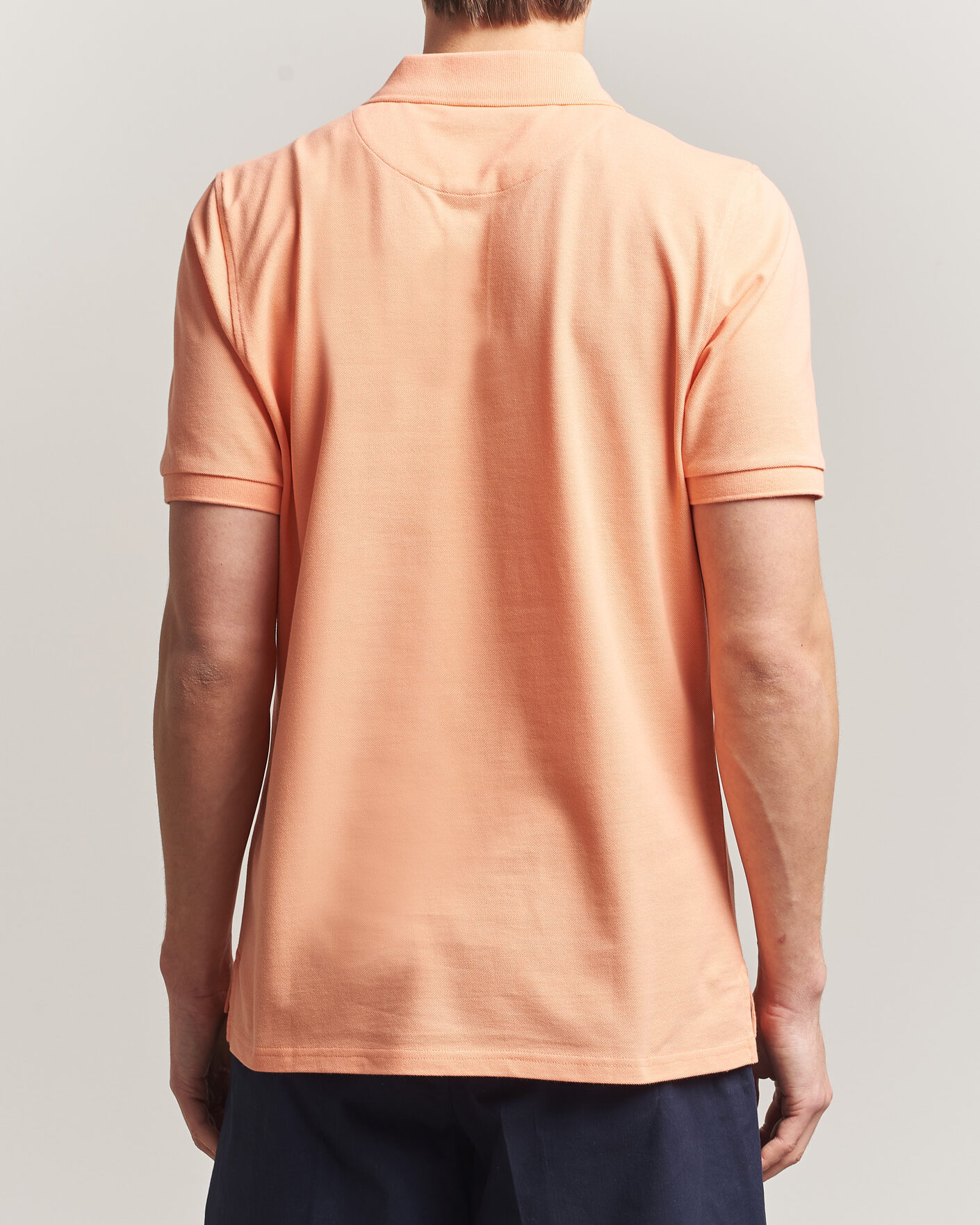 Herren | Poloshirts | Stenströms | Organic Cotton Piquet Polo Shirt Mandarin