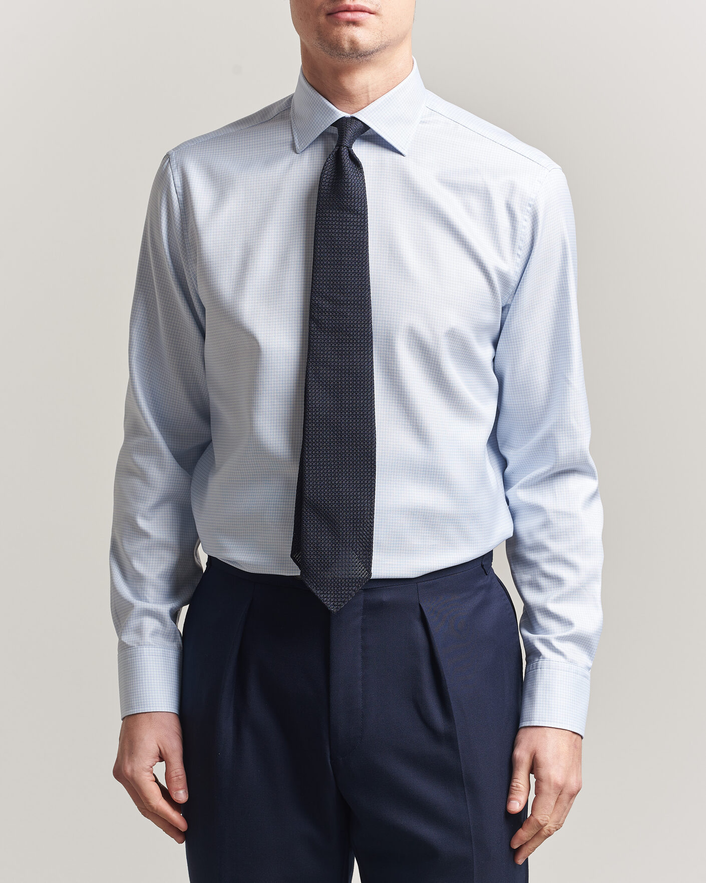 Herren | Hemden | Stenströms | Regular Fit Micro Structure Shirt Light Blue