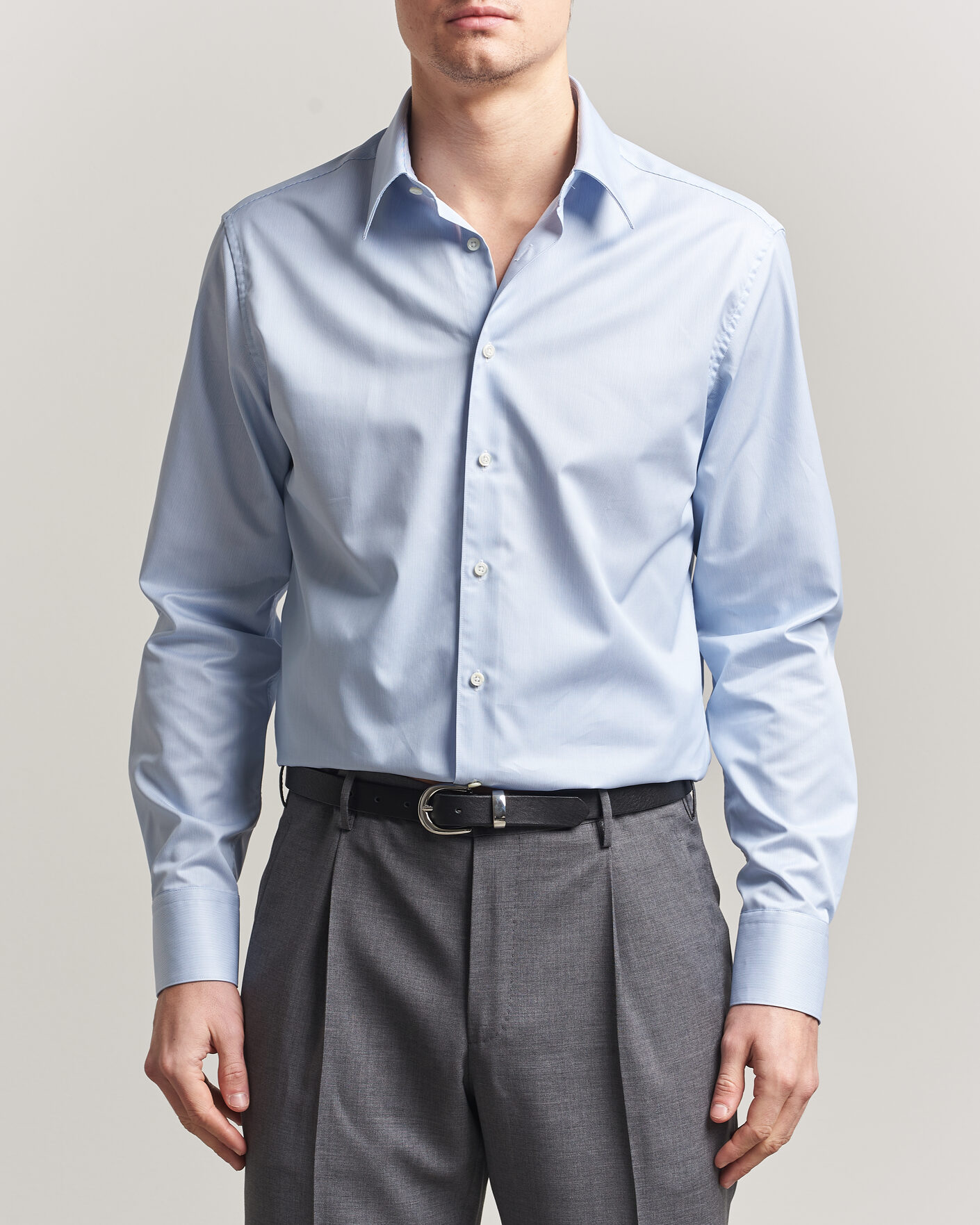 Herren | Hemden | Stenströms | Regular Fit Thin Stripe Pointed Collar Shirt Blue