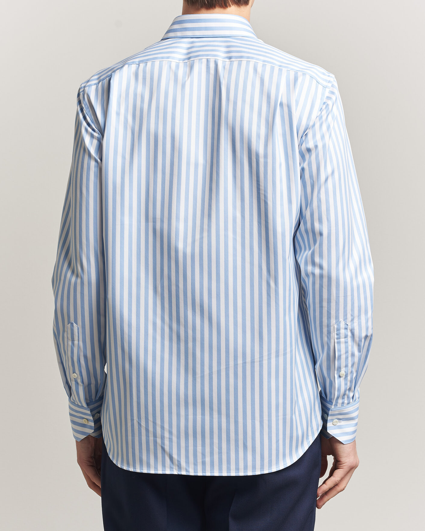 Herren | Hemden | Stenströms | Regular Fit Striped Pointed Collar Shirt Blue