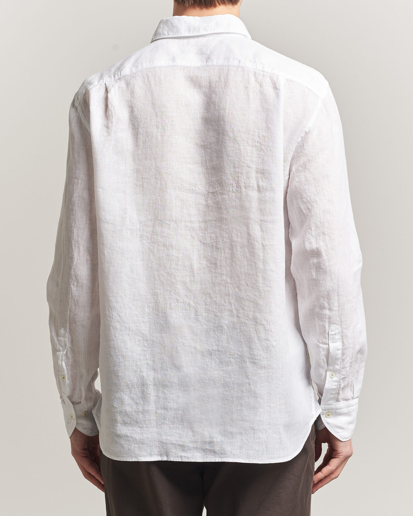 Herren | Hemden | Stenströms | Regular Fit Cut Away Linen Shirt White