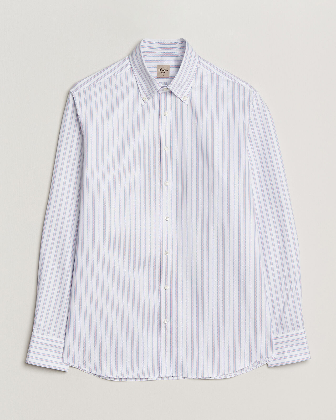 Herren | Hemden | Stenströms | Regular Fit Multi Striped Oxford Shirt Blue/Pink