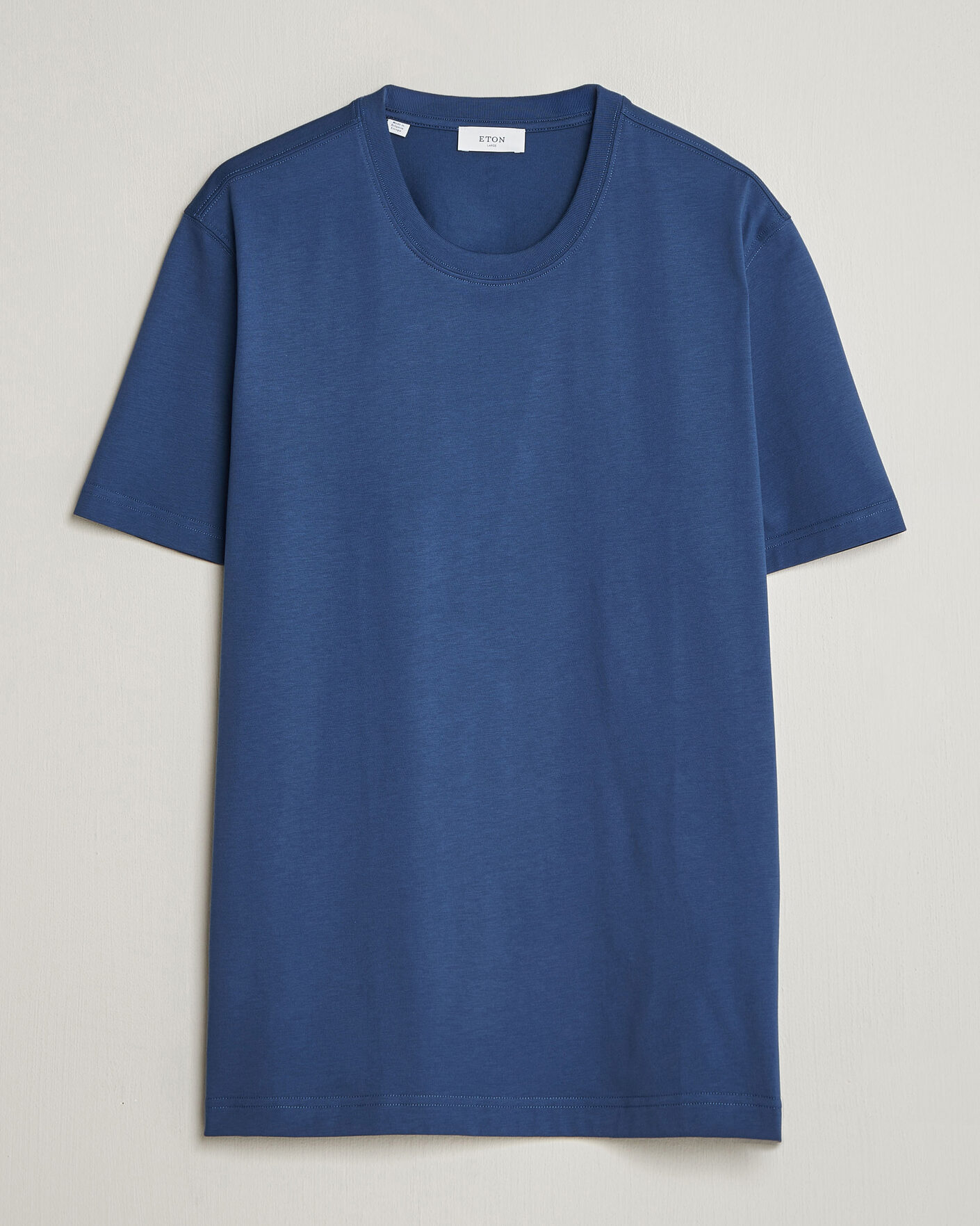 Herren | T-Shirts | Eton | Supima Cotton Crew Neck T-Shirt Mid Blue