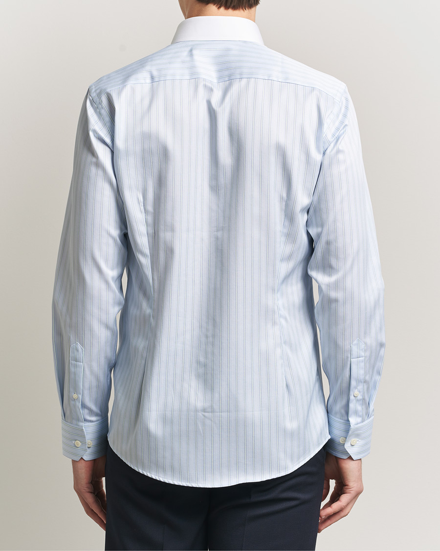 Herren | Hemden | Eton | Slim Fit Signature Twill Striped Shirt Light Blue