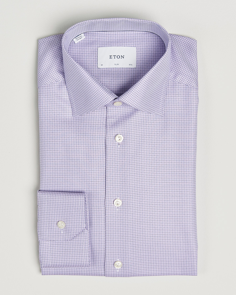 Herren | Hemden | Eton | Slim Fit Signature Twill Structured Shirt Light Purple