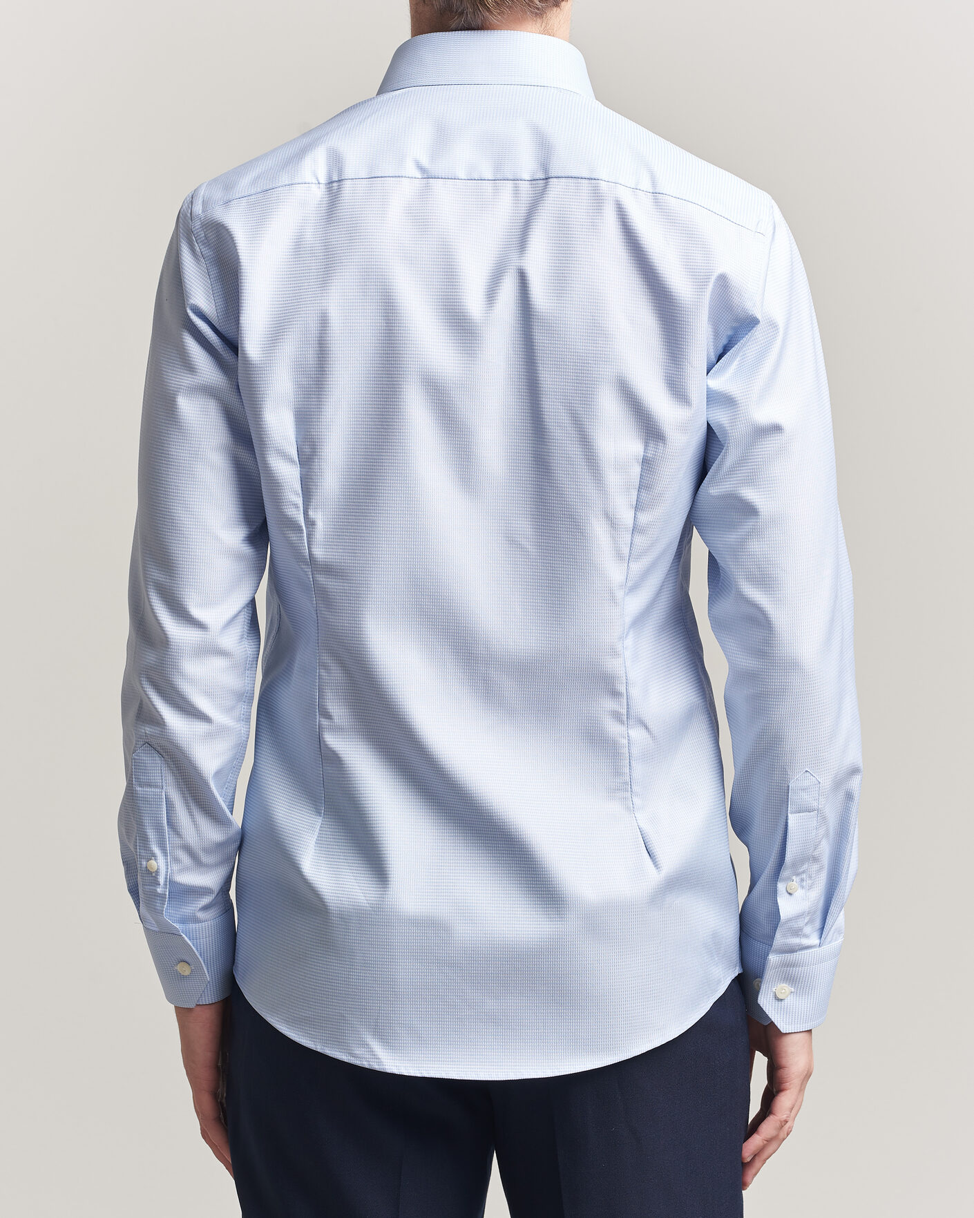 Herren | Hemden | Eton | Slim Fit Signature Twill Houndstooth Shirt Light Blue