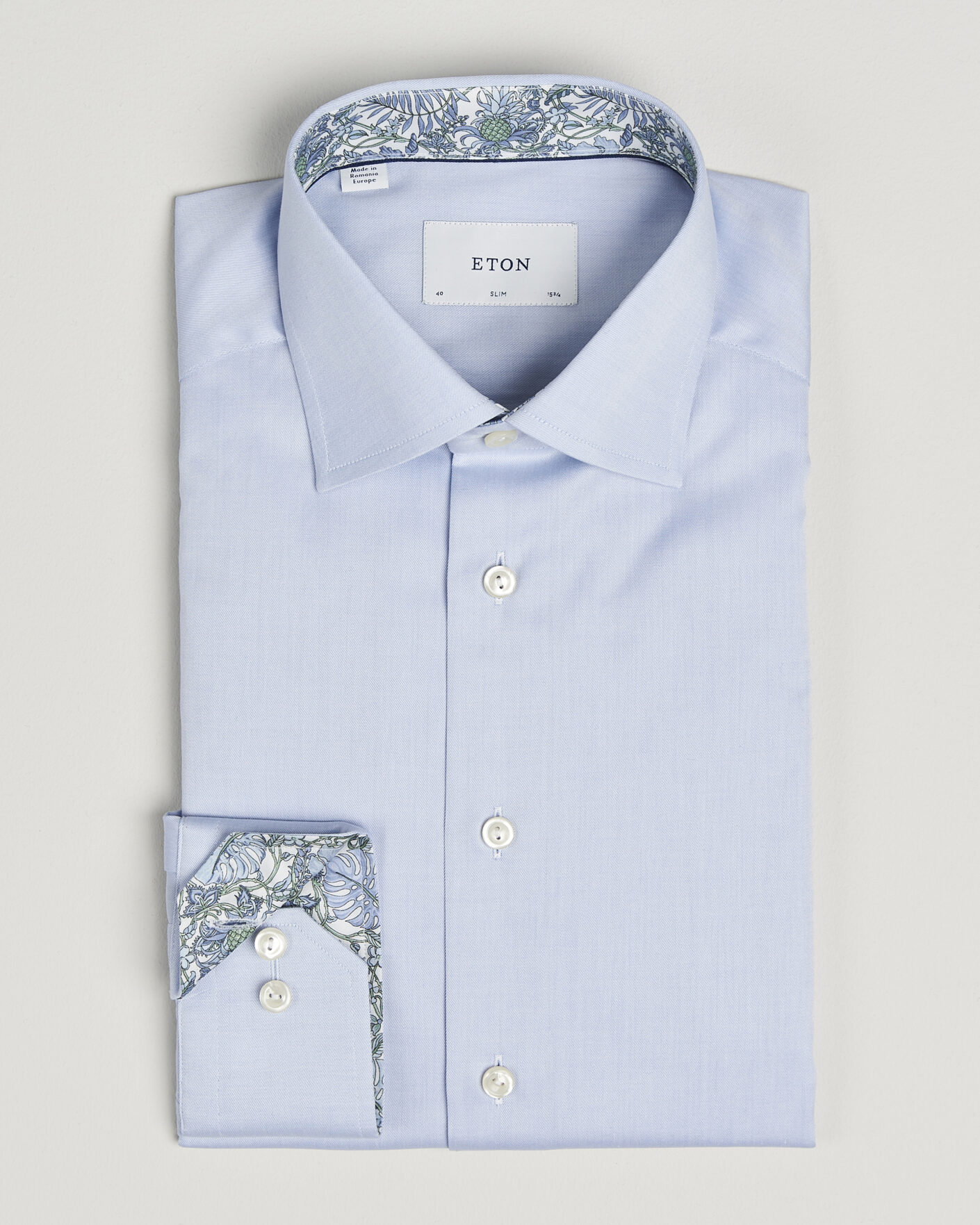 Herren | Hemden | Eton | Slim Fit Signature Twill Contrast Shirt Light Blue