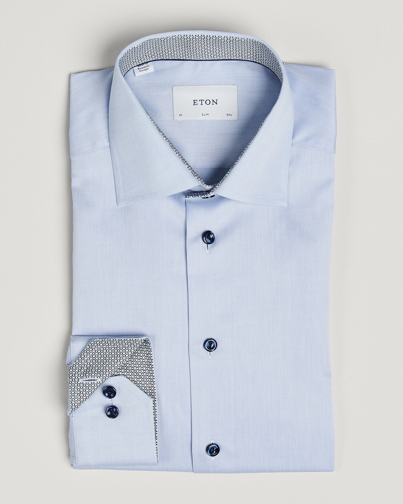 Herren | Hemden | Eton | Slim Fit Signature Twill Contrast Shirt Light Blue