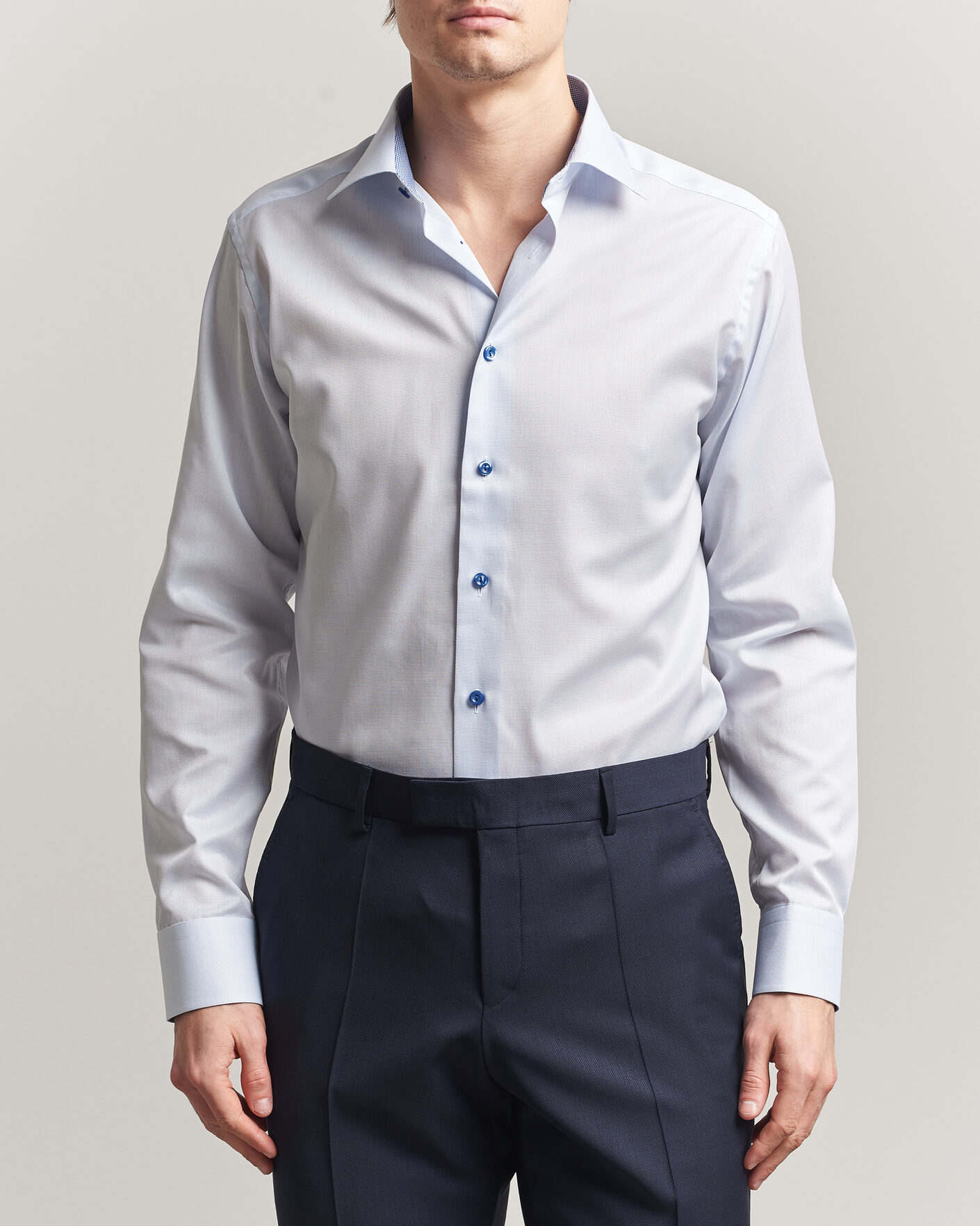 Herren | Hemden | Eton | Slim Fit Signature Twill Contrast Shirt Light Blue