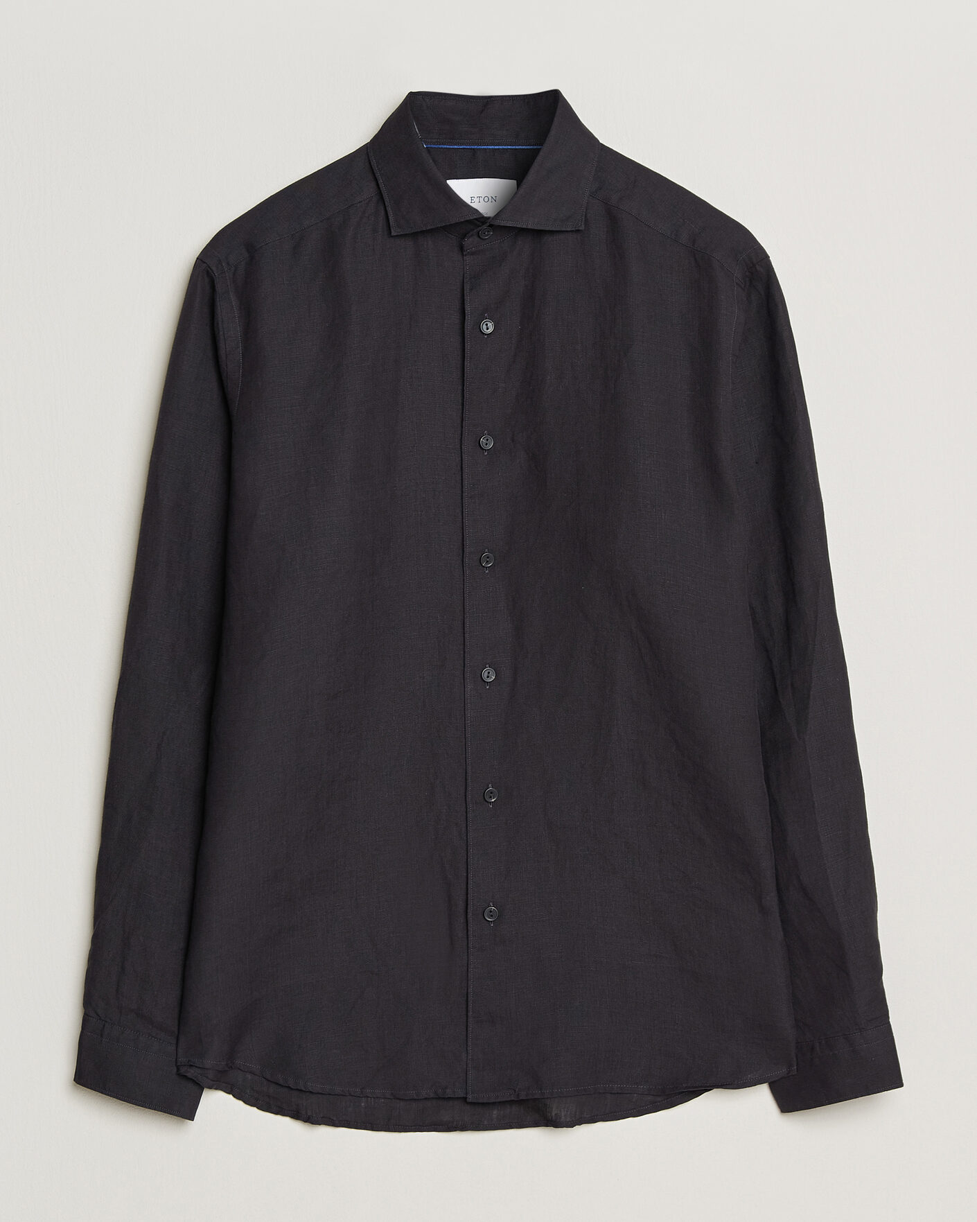 Herren | Hemden | Eton | Casual Fit Linen Shirt Black