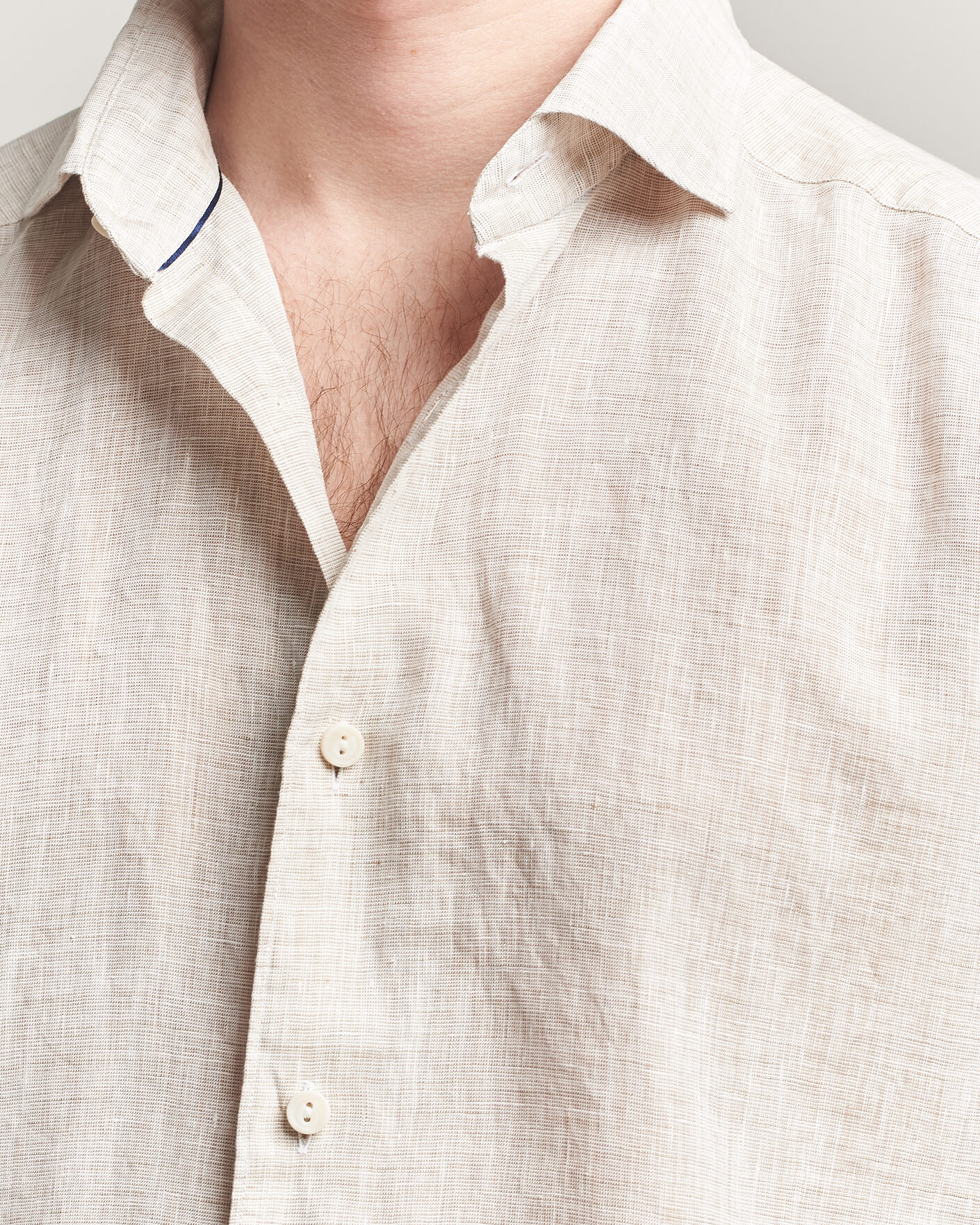 Herren | Hemden | Eton | Casual Fit Linen Shirt Beige