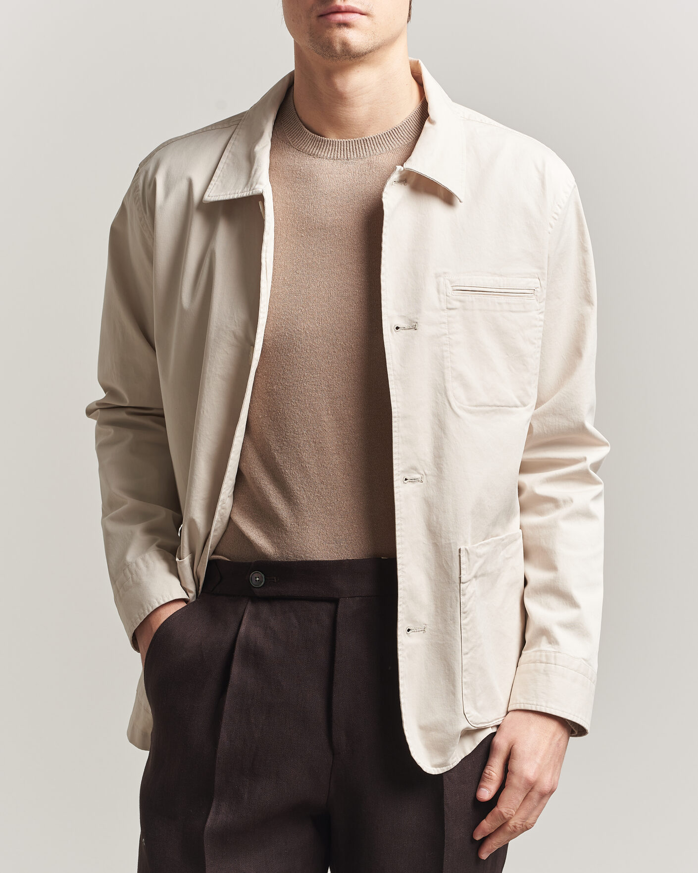 Herren | Jacken | Eton | Cotton Chore Jacket Off White