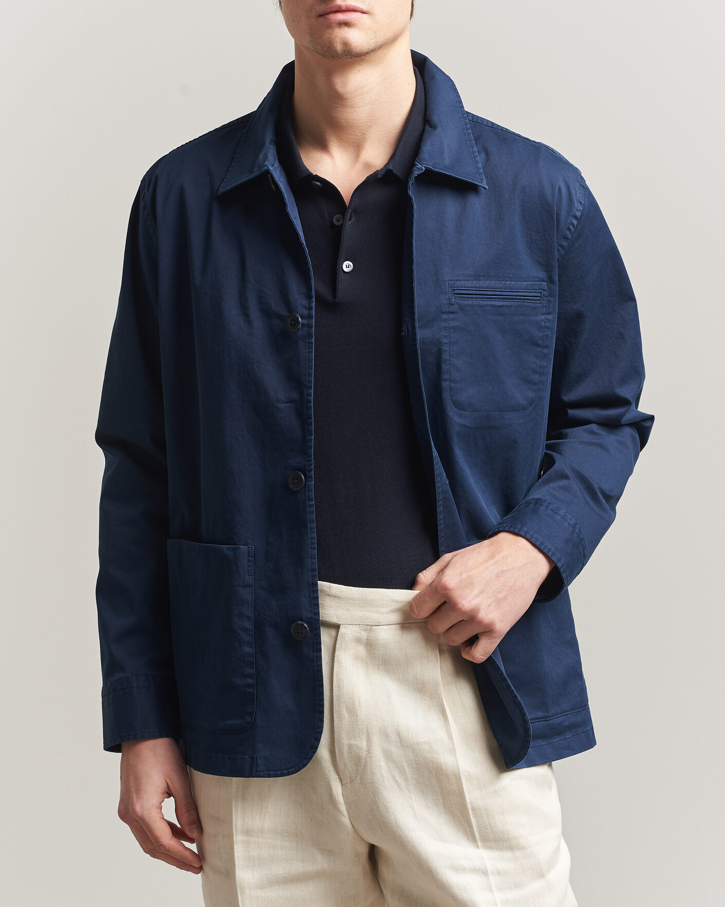 Herren | Jacken | Eton | Cotton Chore Jacket Navy Blue