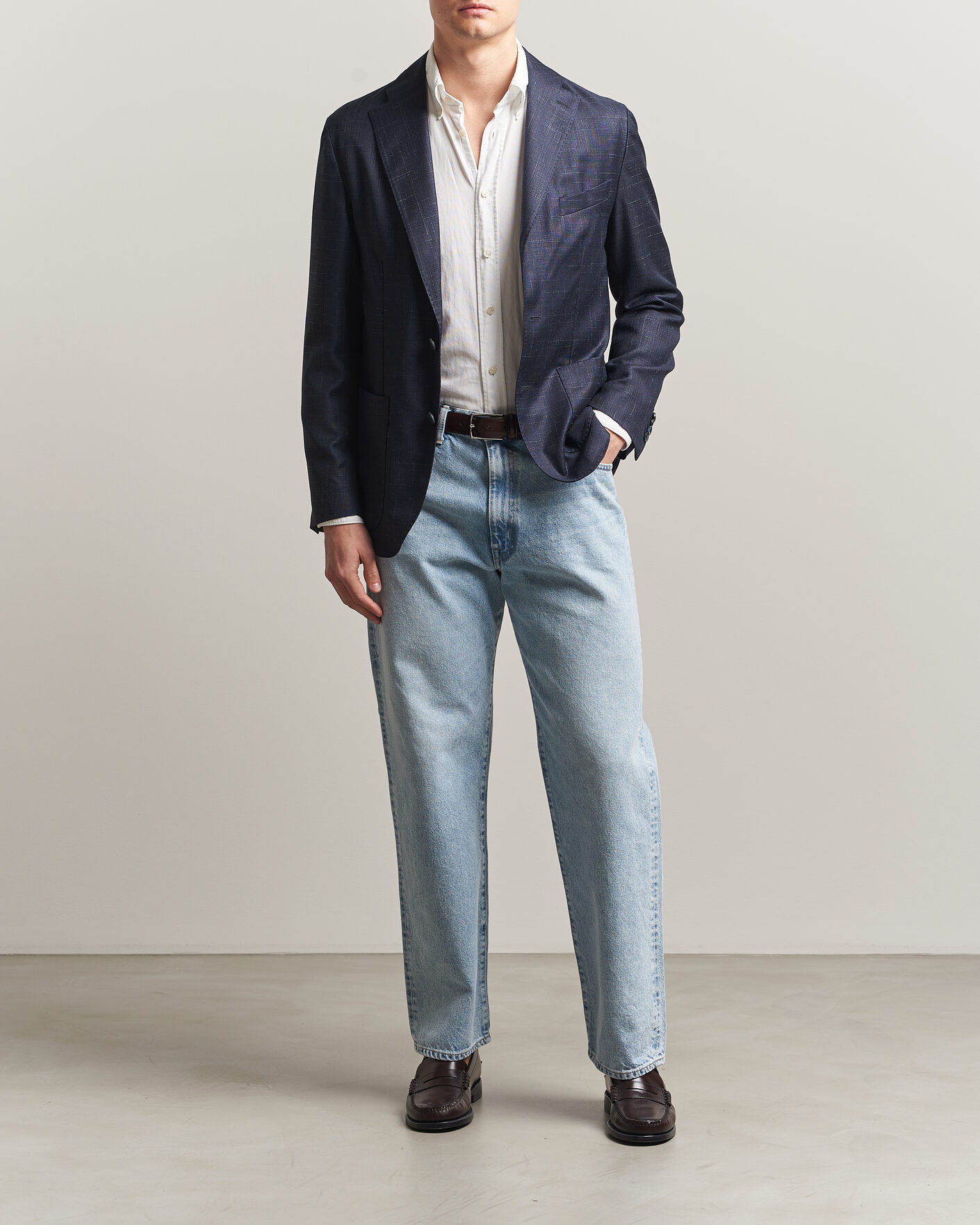 Herren | Sakkos | Eton | Wool Silk Soft Blazer Navy Blue