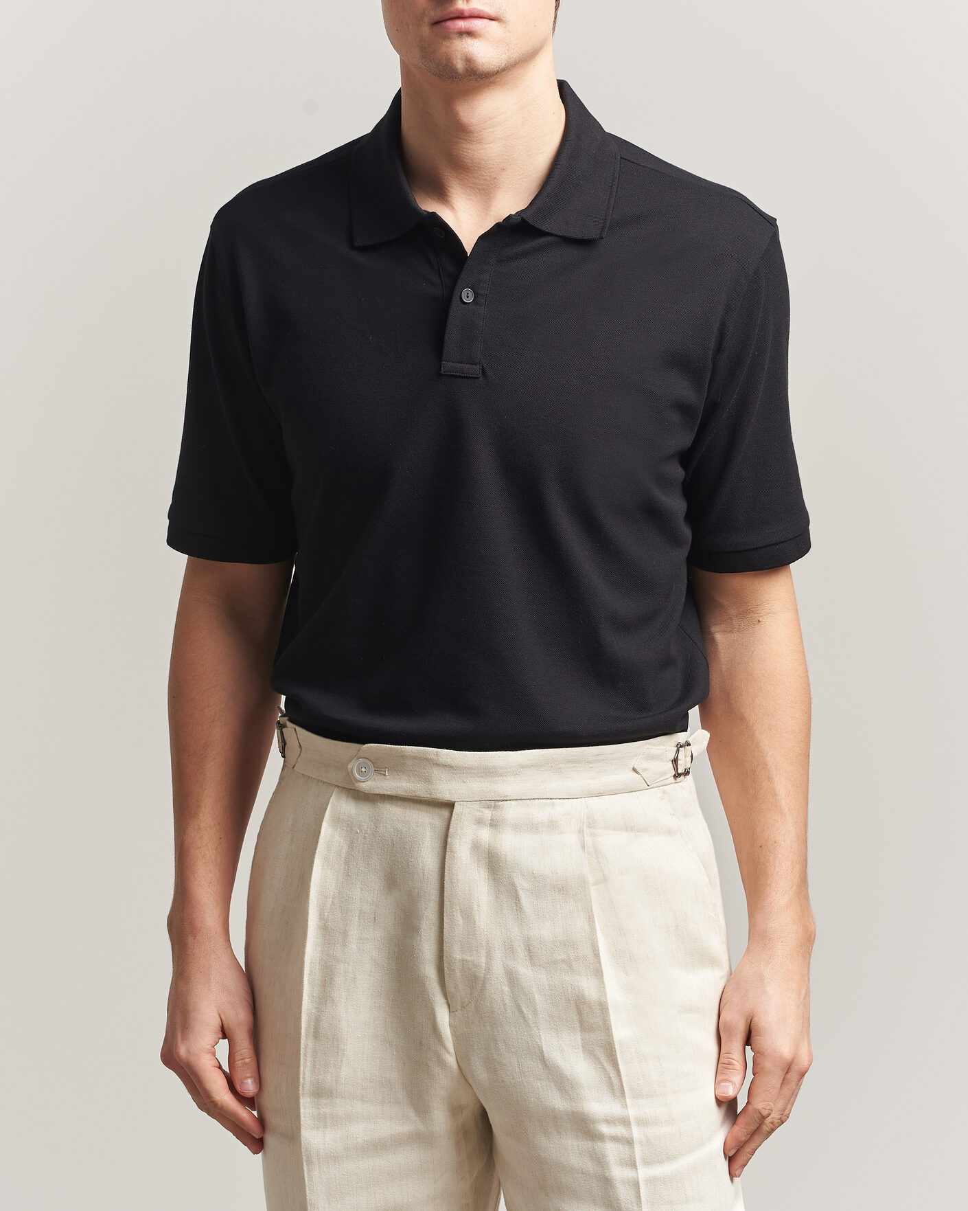 Herren | Poloshirts | Eton | Pima Pique Polo Black