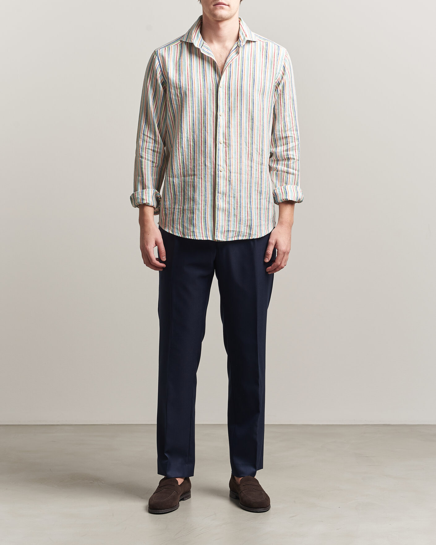 Herren | Hemden | Eton | Casual Fit Striped Linen Shirt Multi