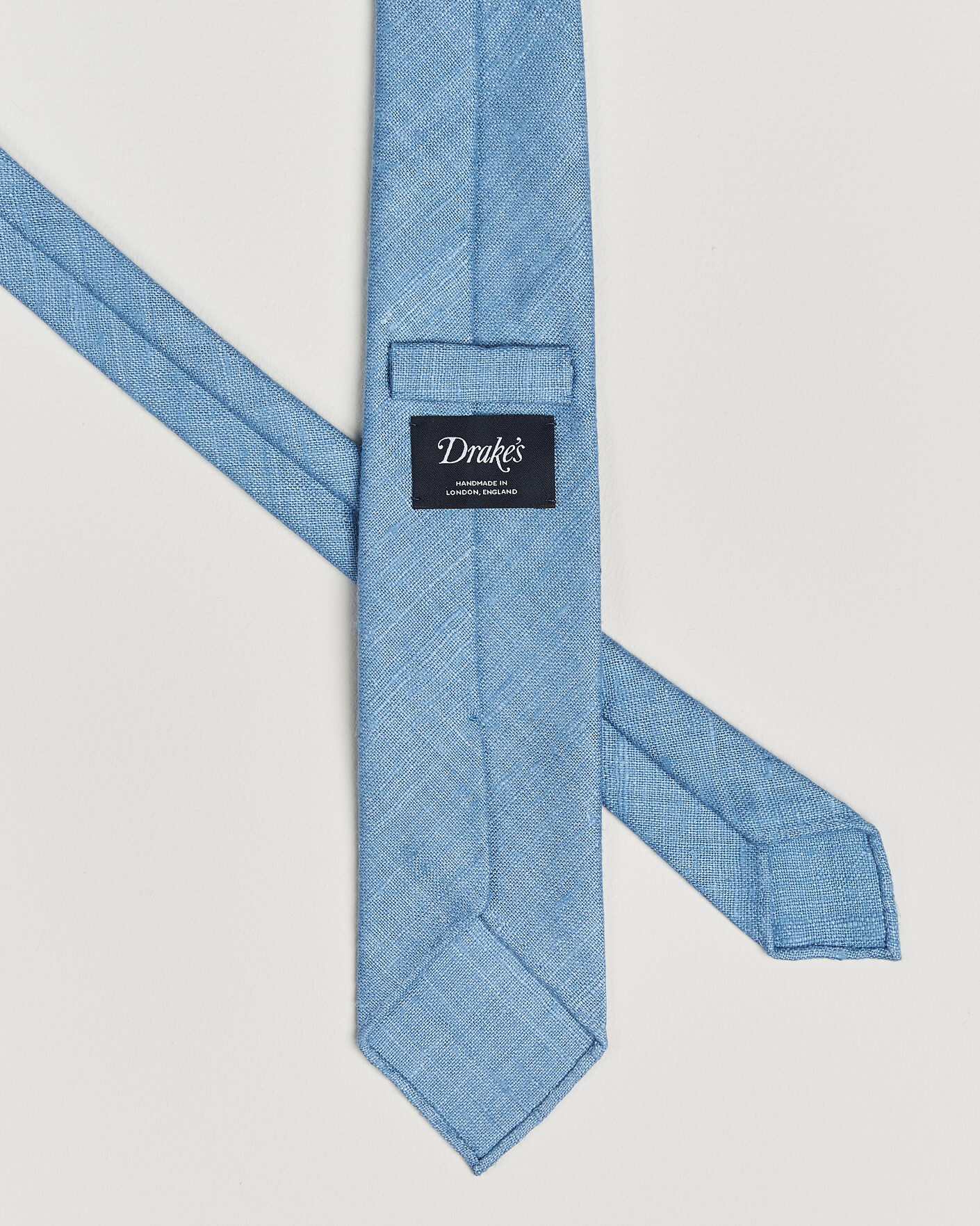 Herren | Krawatten | Drake's | Silk Tussah Handrolled Tie Sky Blue