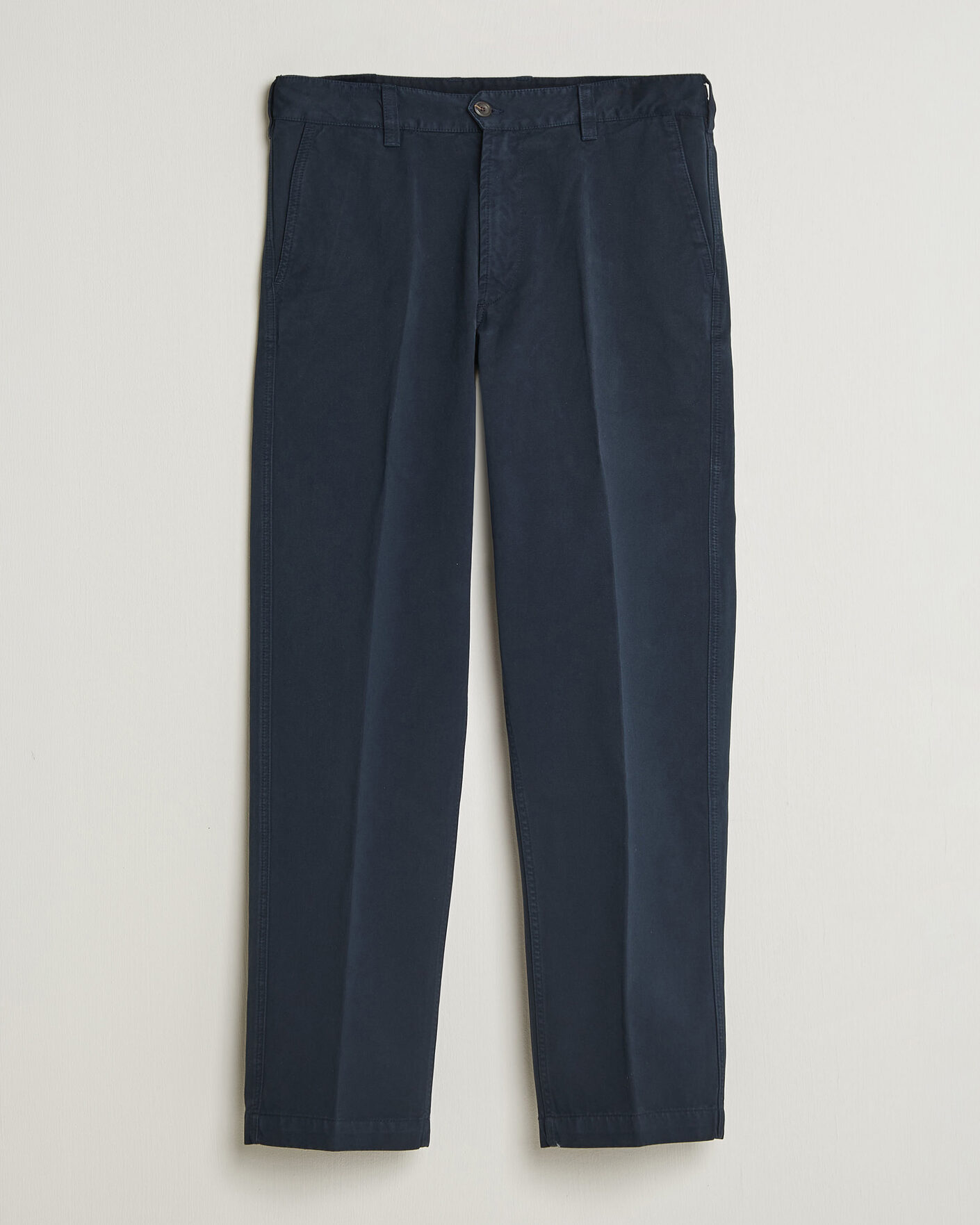 Herren | Hosen | Drake's | Peached Flat Front Cotton Chino Navy