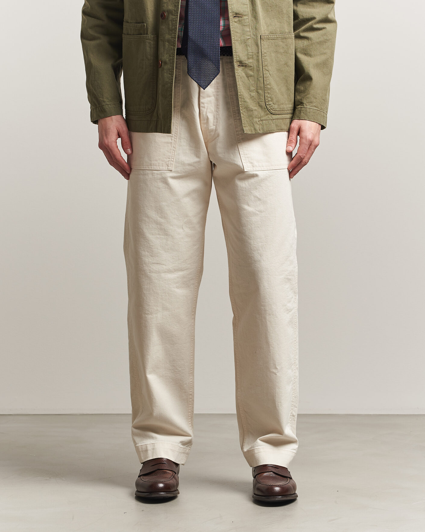 Herren | Hosen | Drake's | Twill Fatigue Trousers Ecru