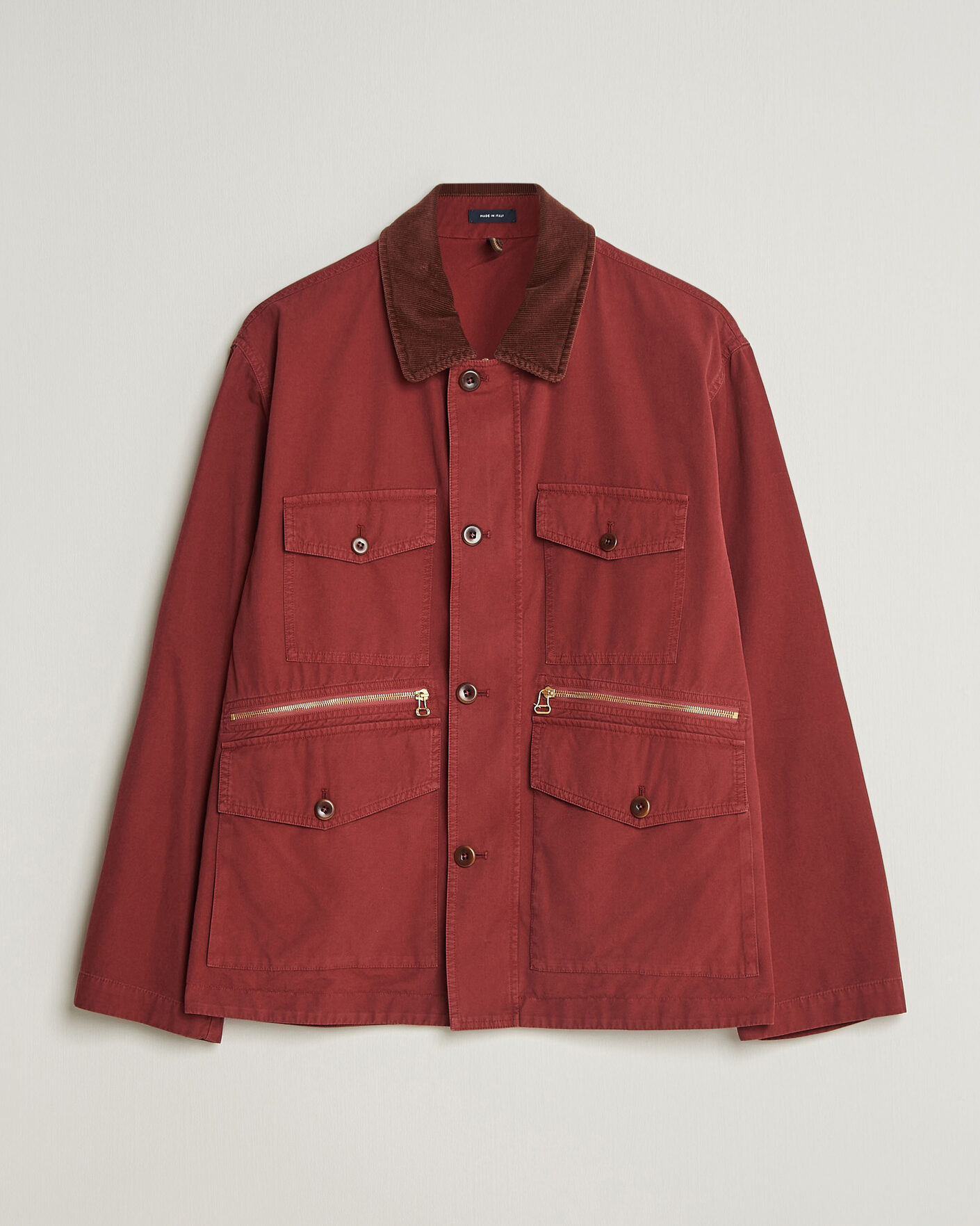 Herren | Jacken | Drake's | Hiking Jacket Washed Red