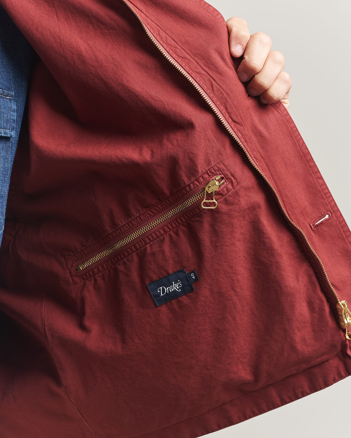 Herren | Jacken | Drake's | Hiking Jacket Washed Red