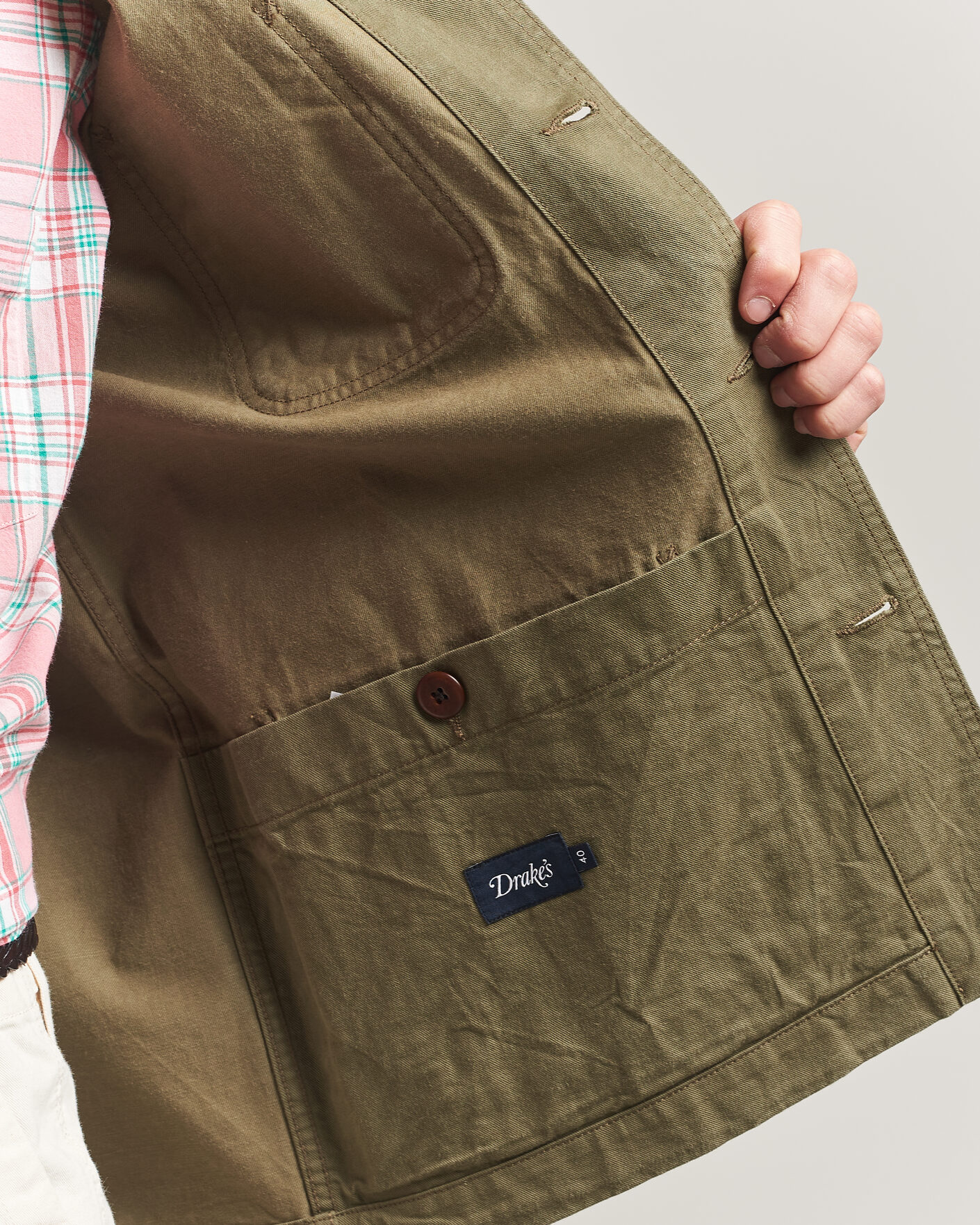 Herren | Jacken | Drake's | Twill Fatigue Jacket Khaki