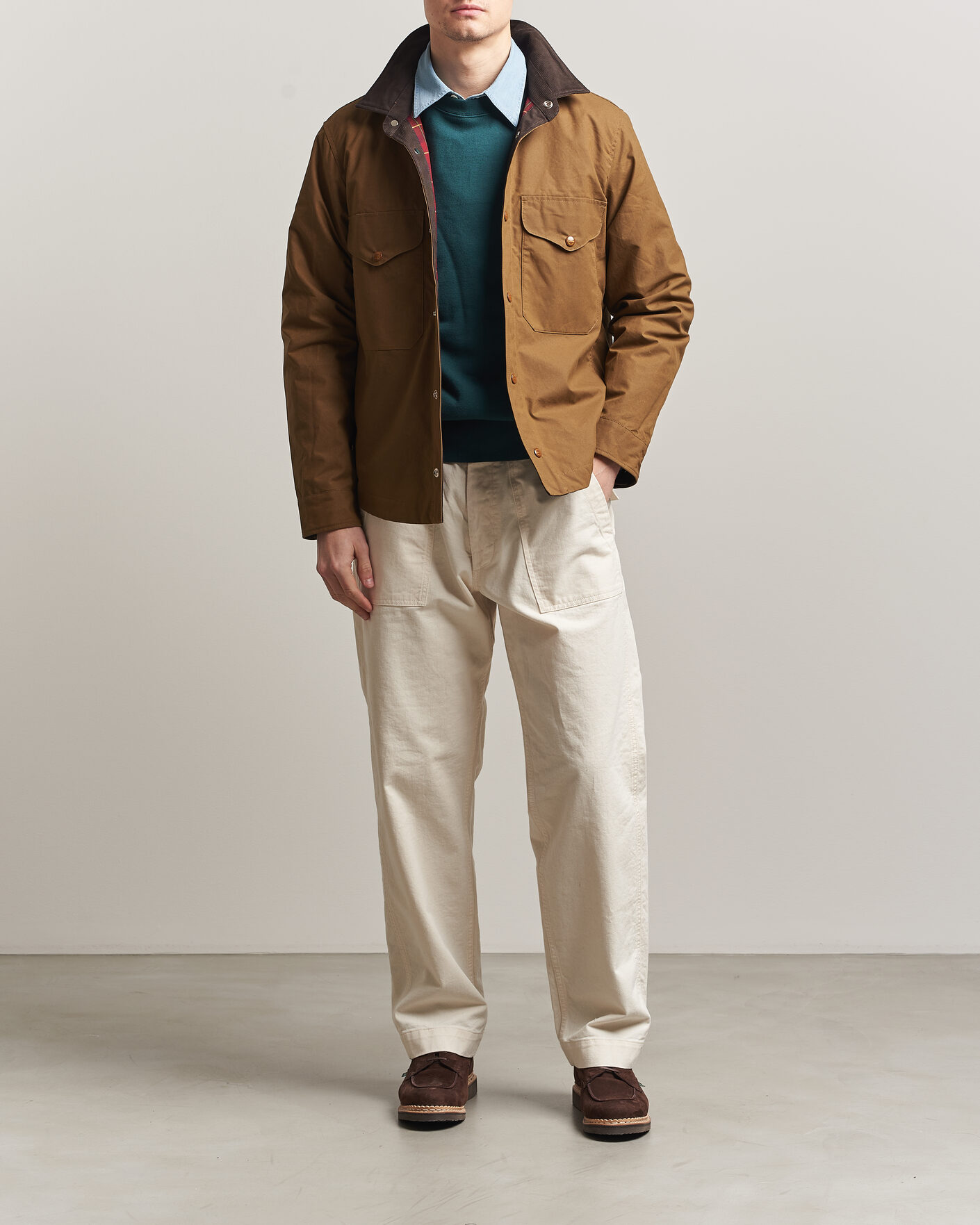 Herren | Jacken | Manifattura Ceccarelli | Dry Wax Heavy Shirt Jacket Dark Tan