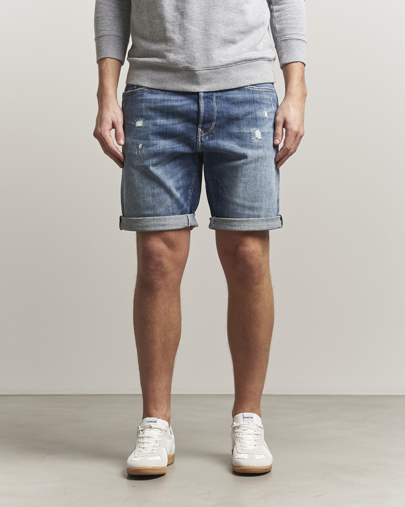 Herren | Shorts | Replay | RBJ981 Shredded Denim Shorts Medium Blue