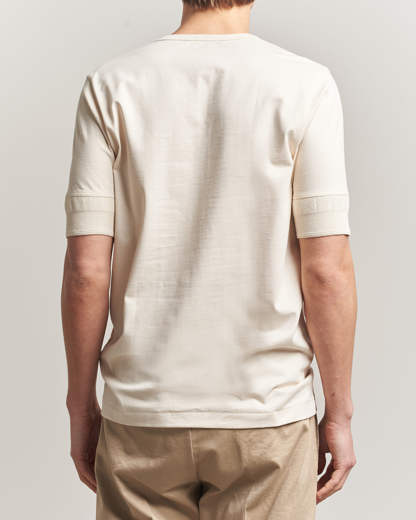 Herren | T-Shirts | Merz b. Schwanen | Classic Organic Cotton Short Sleeve Henley Nature