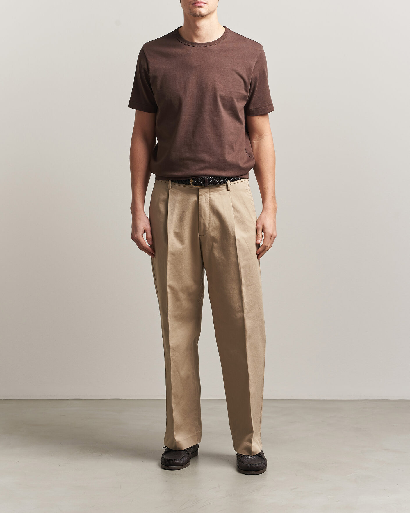 Herren | T-Shirts | Merz b. Schwanen | Classic Fit Sturdy T-Shirt Chocolate