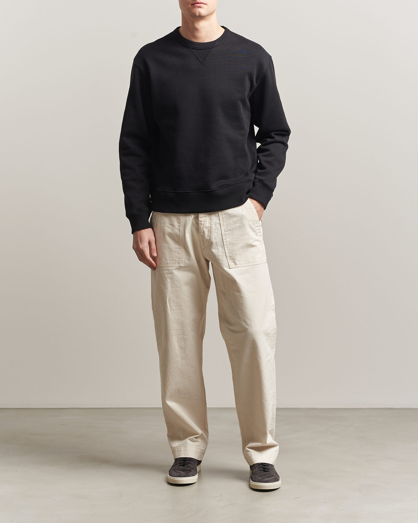 Herren | Pullover | Merz b. Schwanen | Classic Fit Authentic Fleece Sweatshirt Black