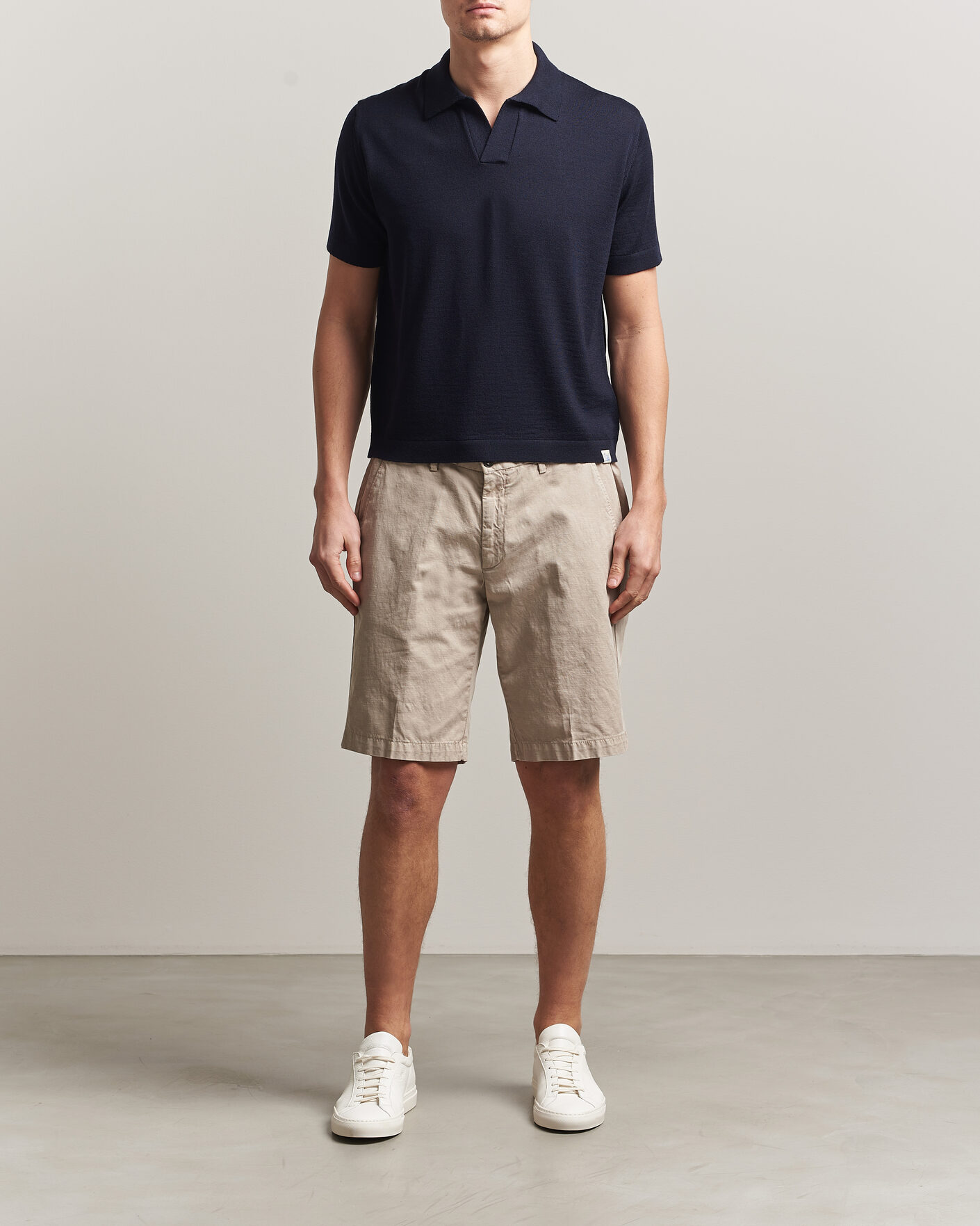 Herren | Poloshirts | Merz b. Schwanen | Relaxed Fit Merino Knitted Polo Dark Navy