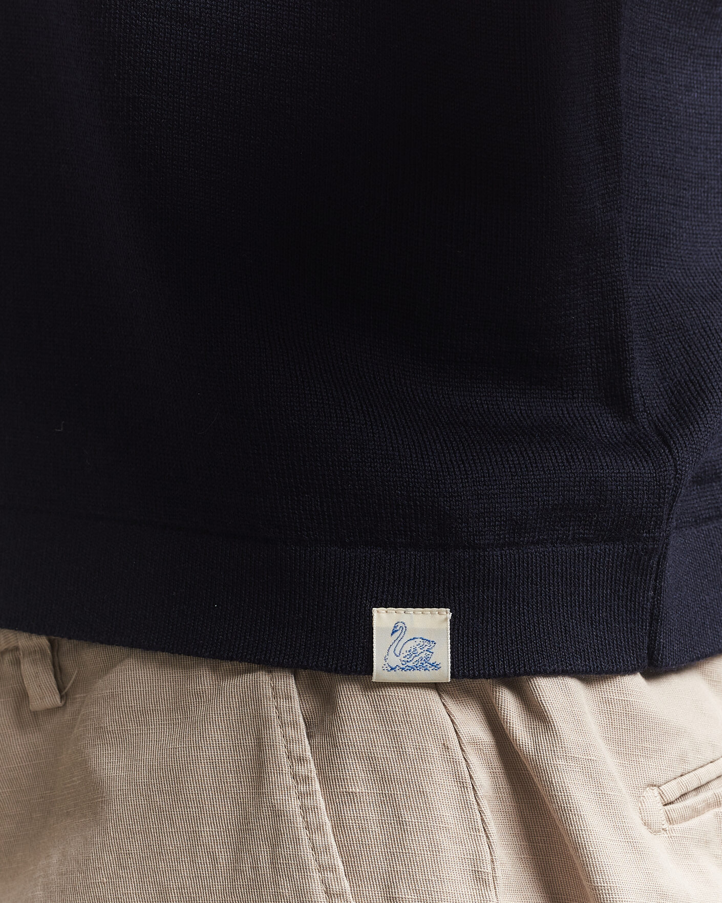 Herren | Poloshirts | Merz b. Schwanen | Relaxed Fit Merino Knitted Polo Dark Navy