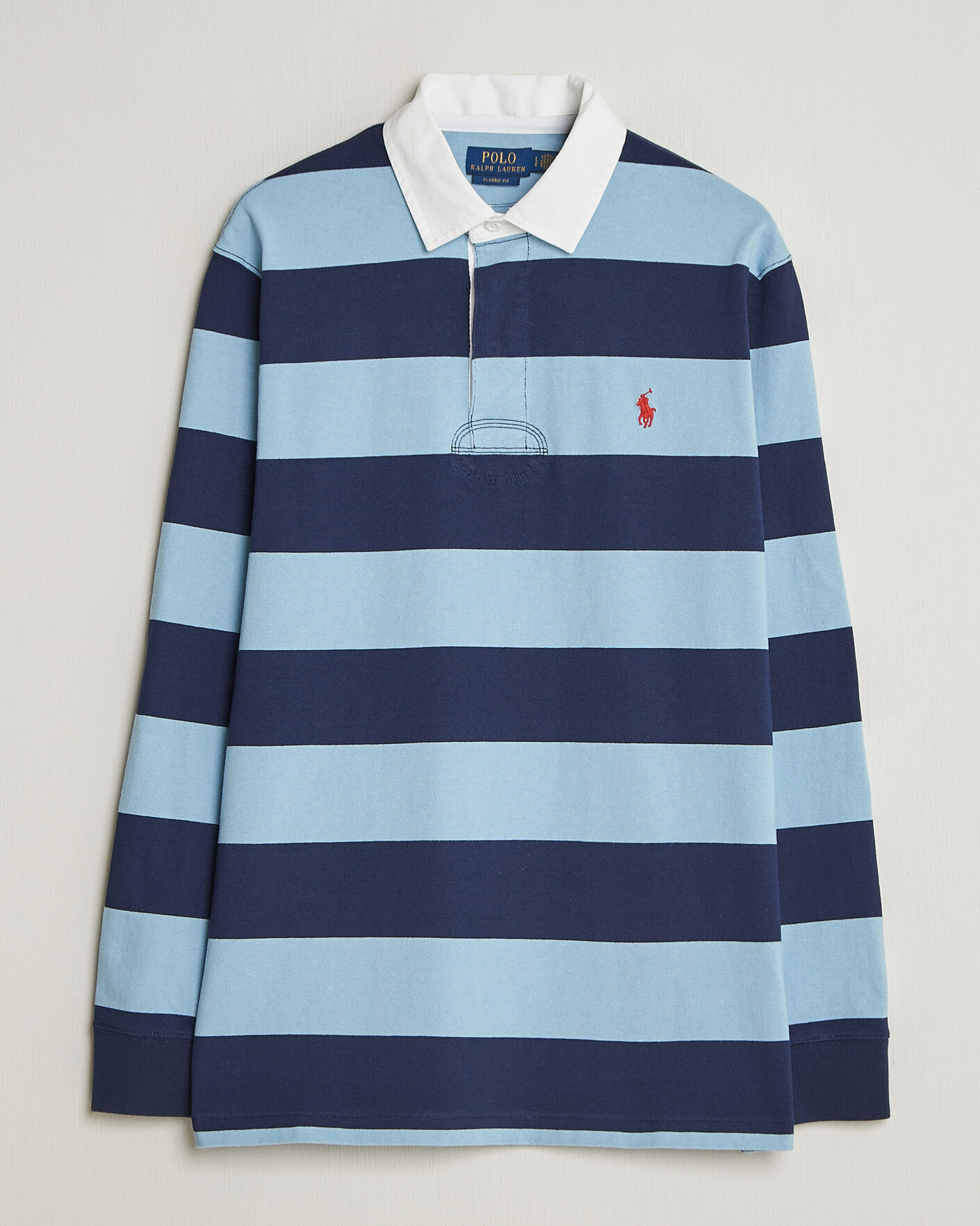Herren | Pullover | Polo Ralph Lauren | Jersey Striped Rugger Powder Blue/Newport Navy