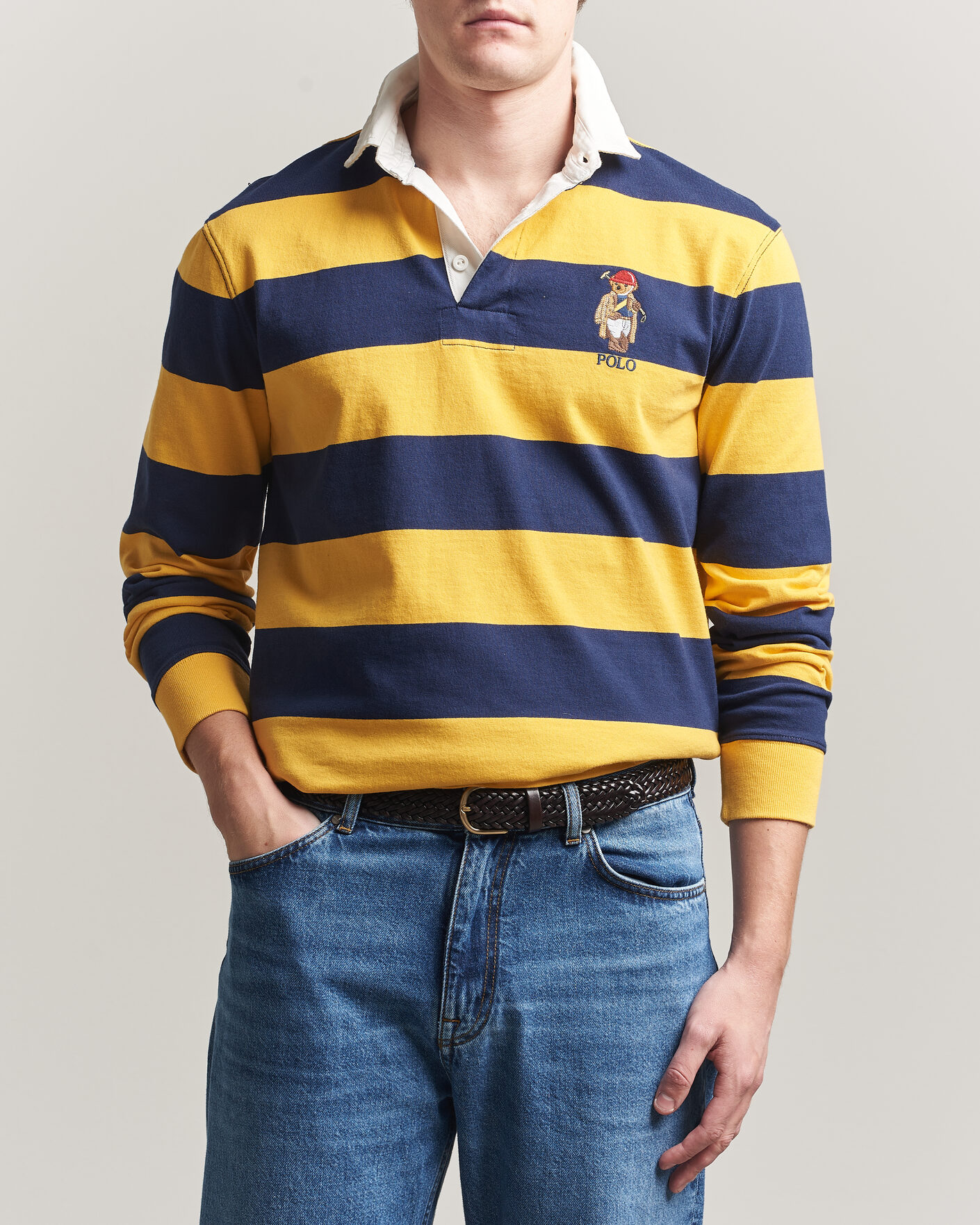 Herren | Pullover | Polo Ralph Lauren | Jersey Striped Rugger Newport Navy/Gold