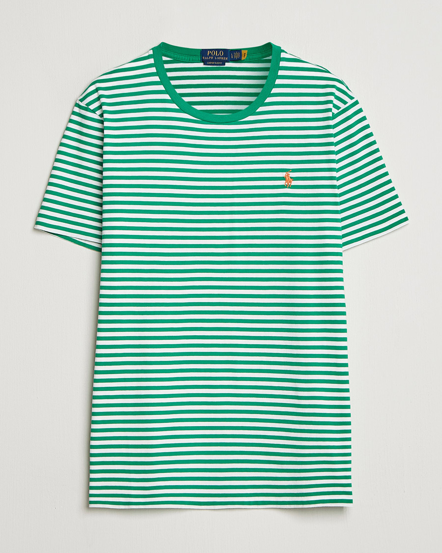 Herren | T-Shirts | Polo Ralph Lauren | Crew Neck Striped T-Shirt Billiard/White