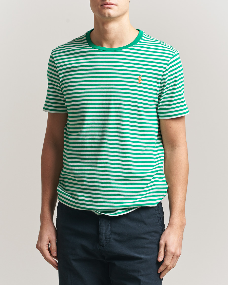 Herren | T-Shirts | Polo Ralph Lauren | Crew Neck Striped T-Shirt Billiard/White