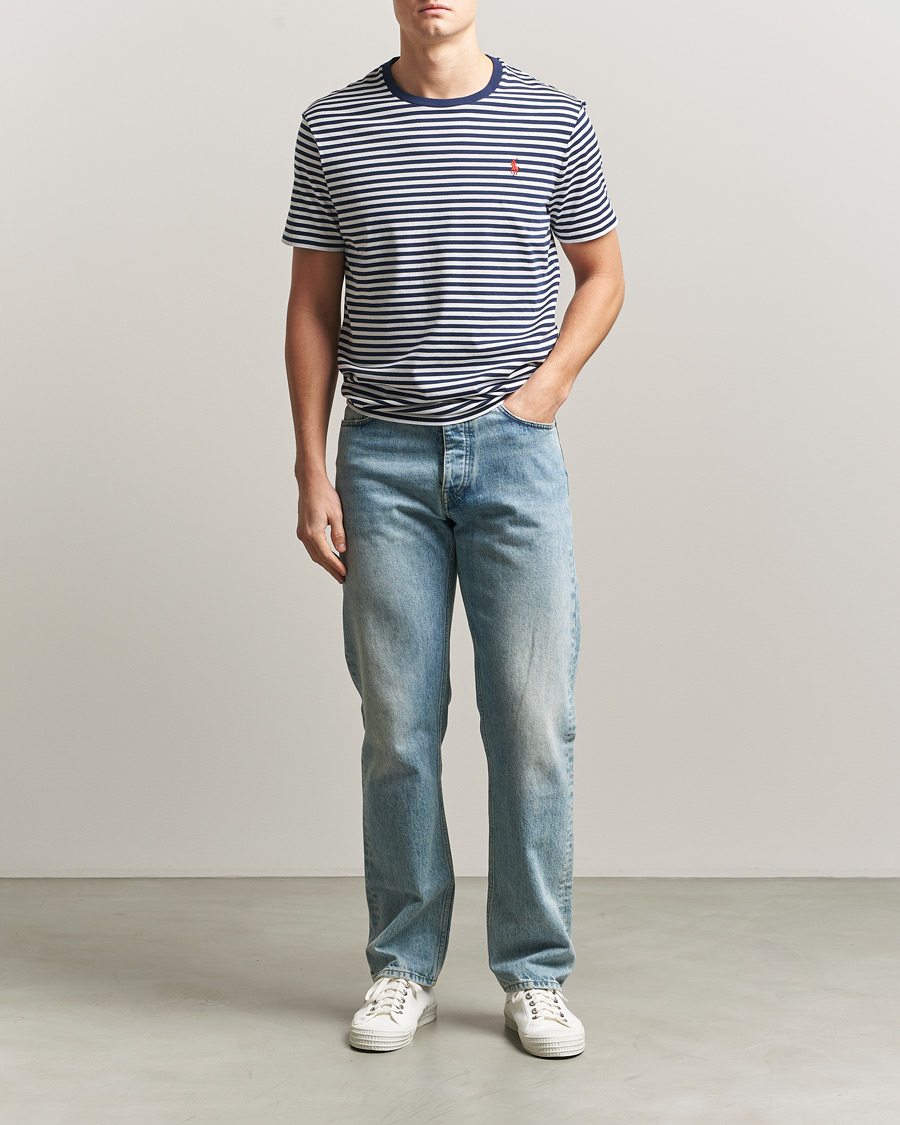 Herren | T-Shirts | Polo Ralph Lauren | Crew Neck Striped T-Shirt Newport Navy/White