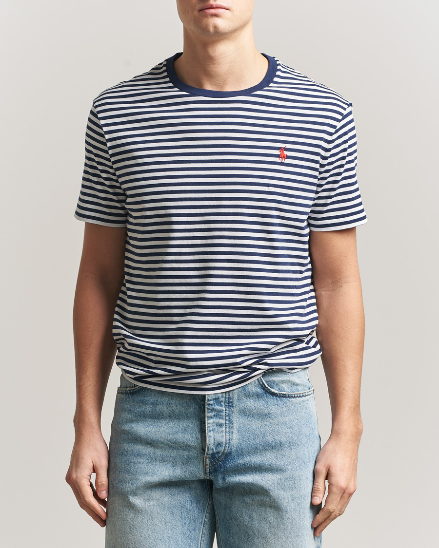 Herren | T-Shirts | Polo Ralph Lauren | Crew Neck Striped T-Shirt Newport Navy/White