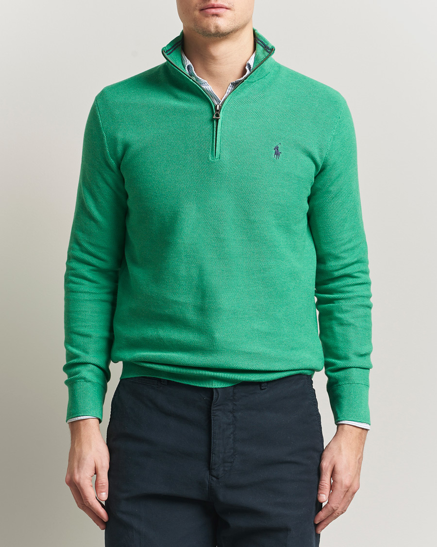 Herren | Pullover | Polo Ralph Lauren | Textured Half Zip Palm Green Heather