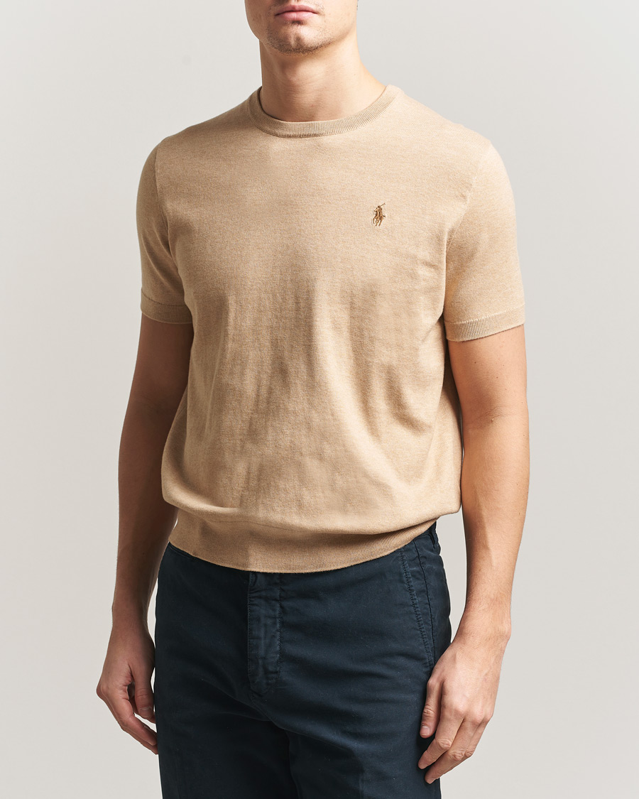 Herren | T-Shirts | Polo Ralph Lauren | Knitted Short Sleeve T-Shirt Camel Melange