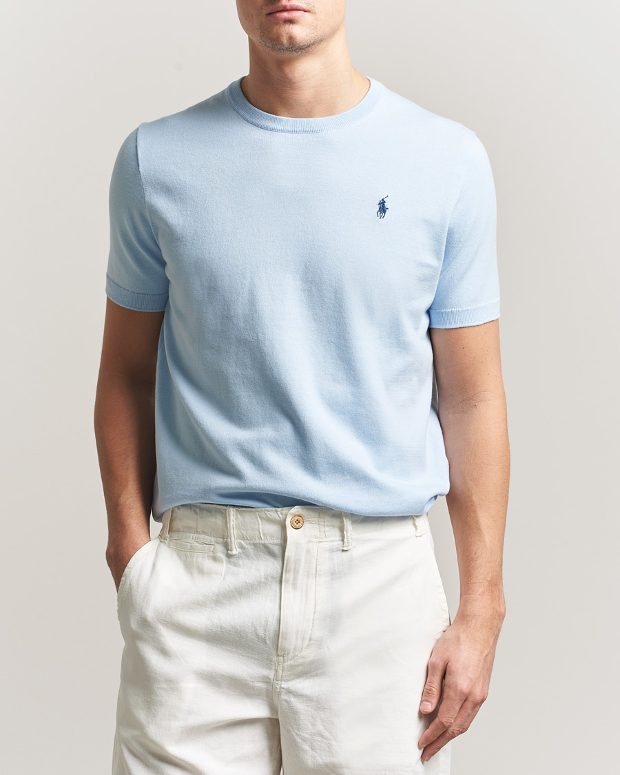 Herren | T-Shirts | Polo Ralph Lauren | Knitted Short Sleeve T-Shirt Office Blue